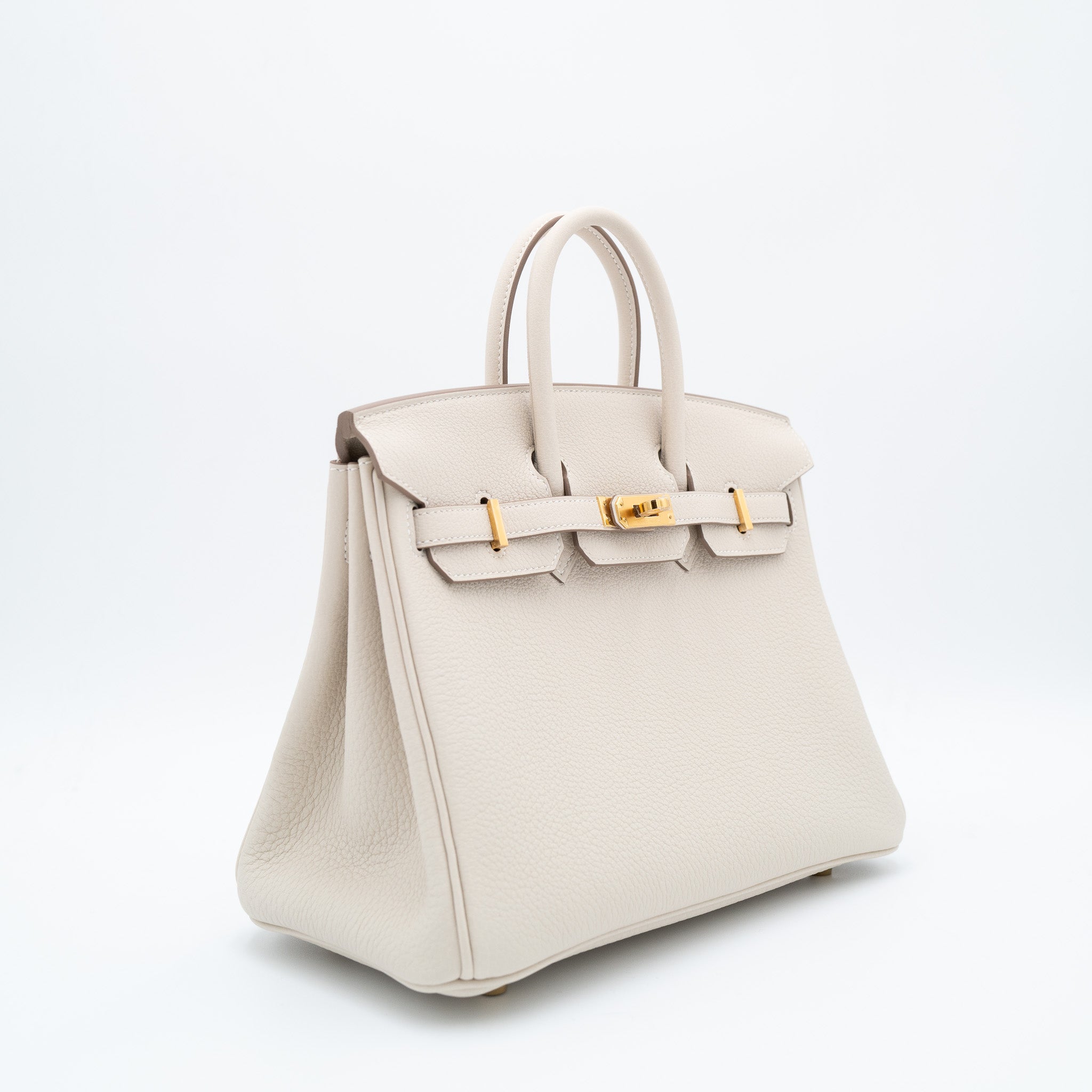 Hermès Birkin 25 Retourne in Craie Togo with Gold Hardware
