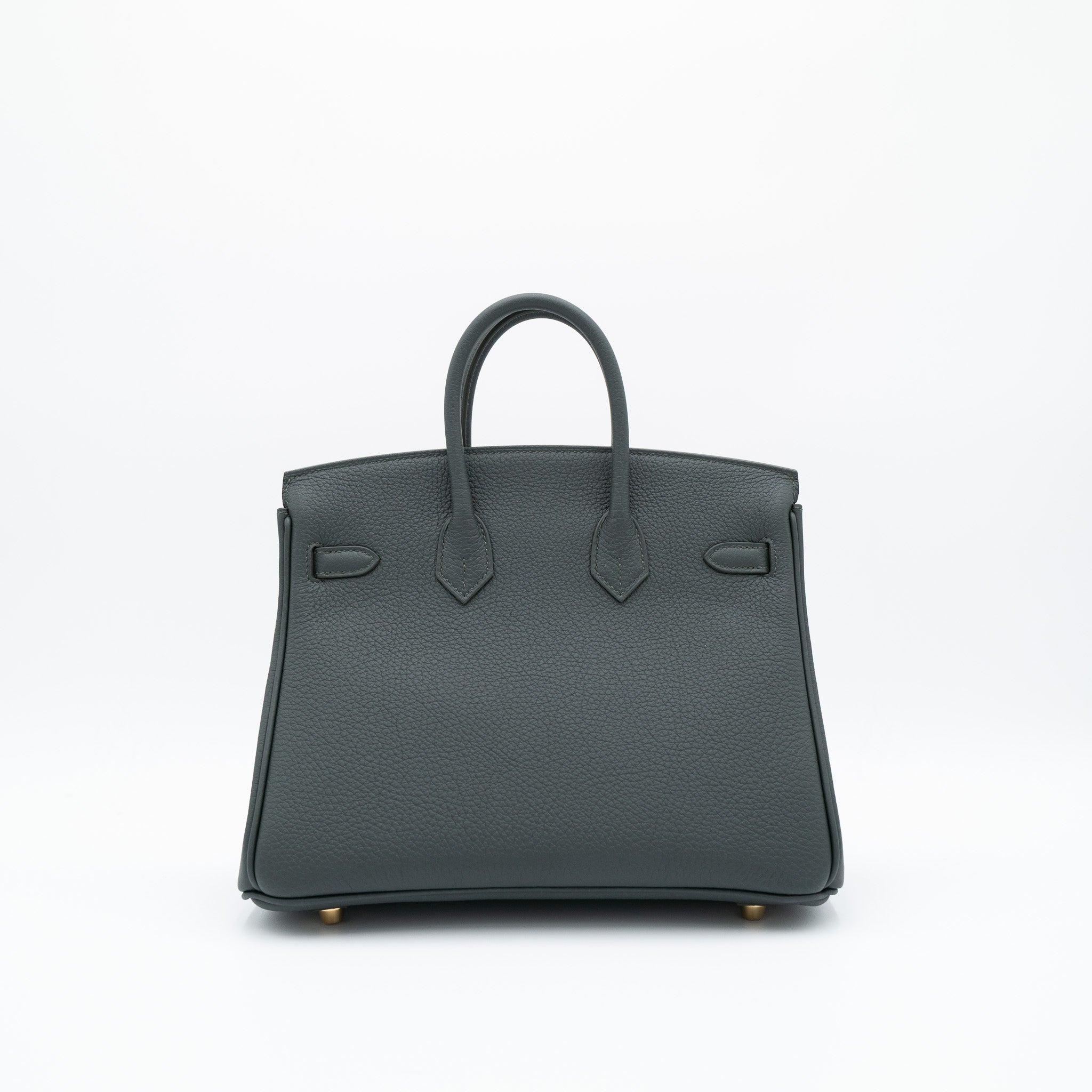 Authentic Hermès Birkin 25 Retourne Vert Mangrove Togo Palladium Hardware