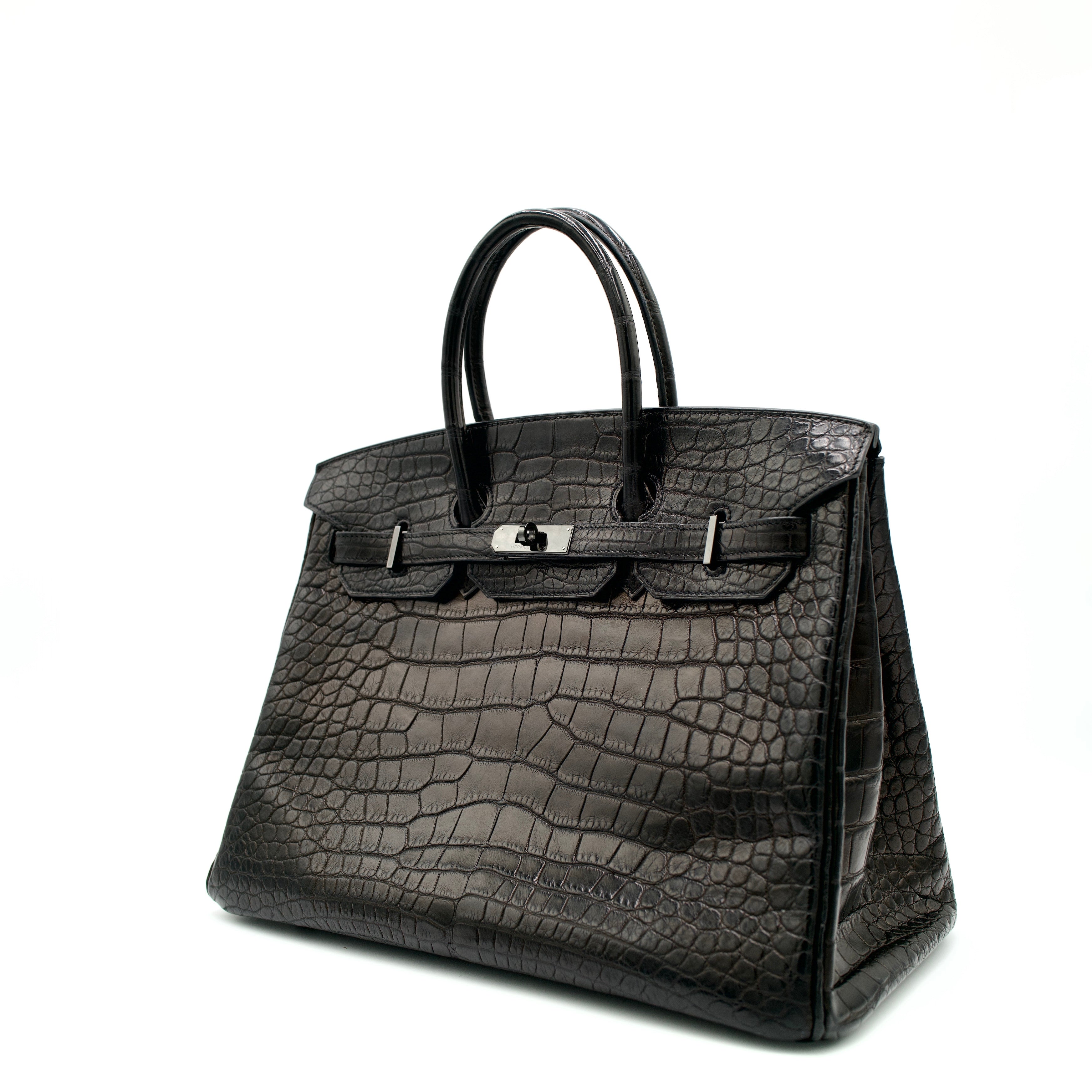 Hermès Birkin 35 So Black in Vintage Alligator