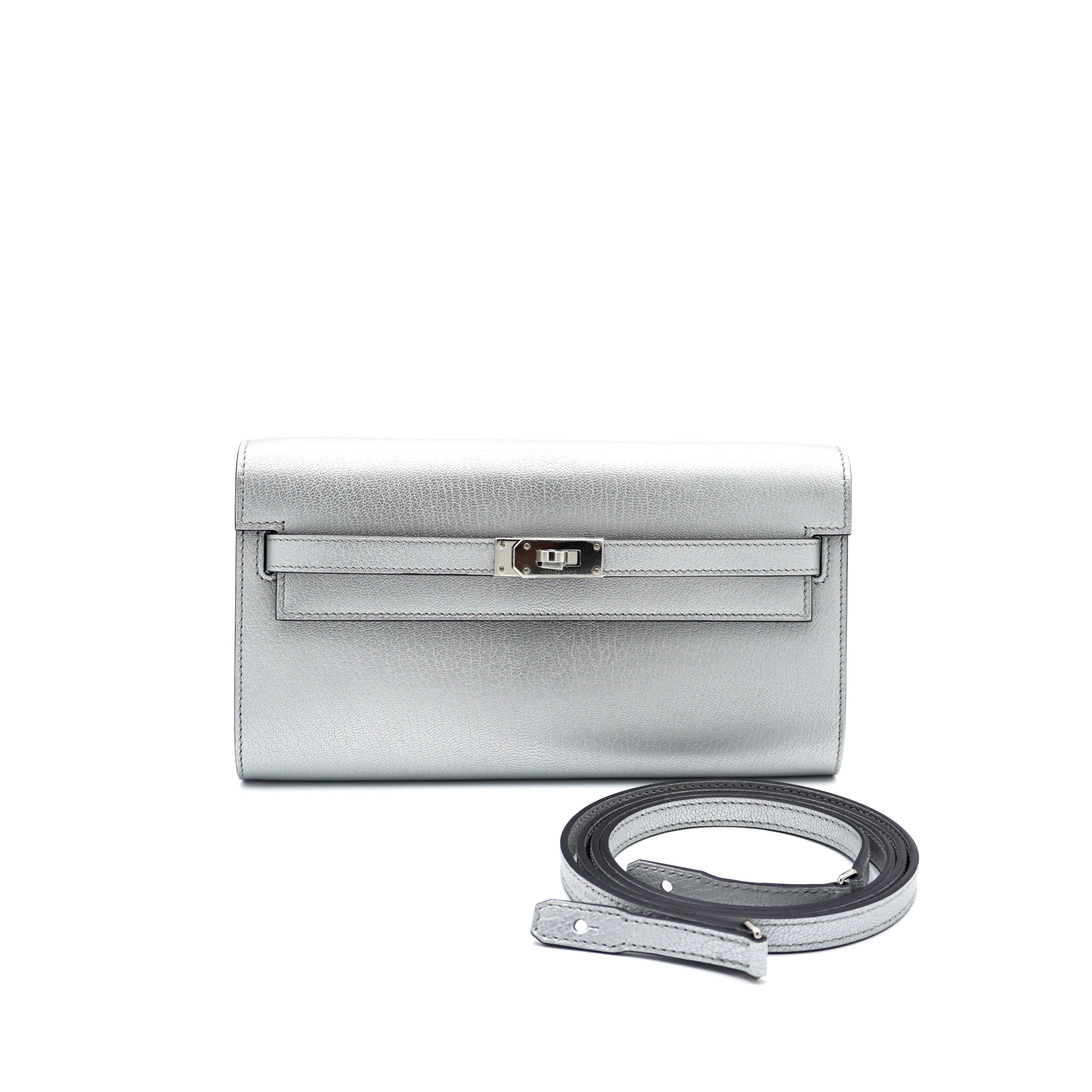 Hermès Kelly To Go Argente Chevre with Palladium Hardware