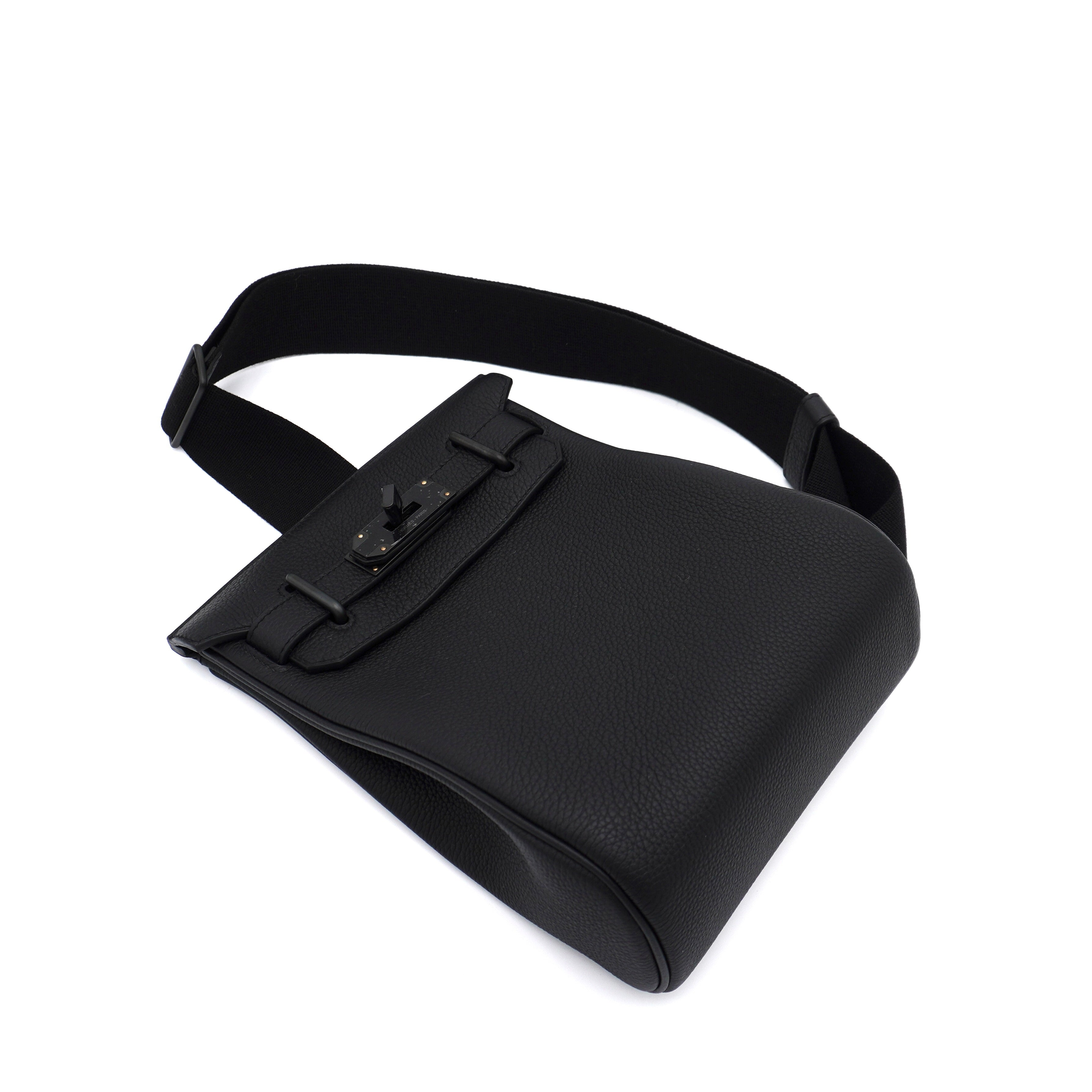 Hermès HAC à Dos PM So Black Togo with Black Hardware