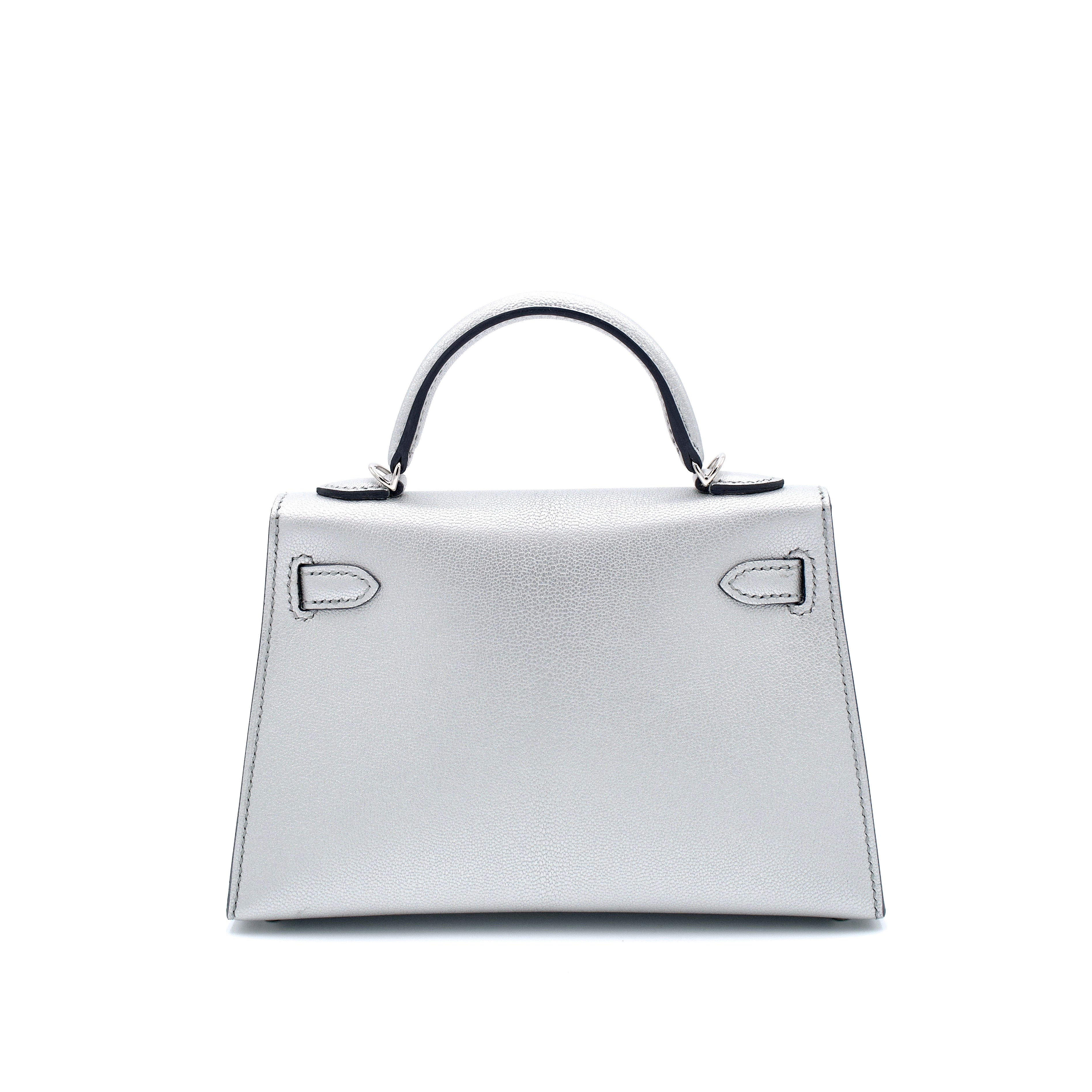 Hermès Mini Kelly II 20 Argente Chevre with Palladium Hardware