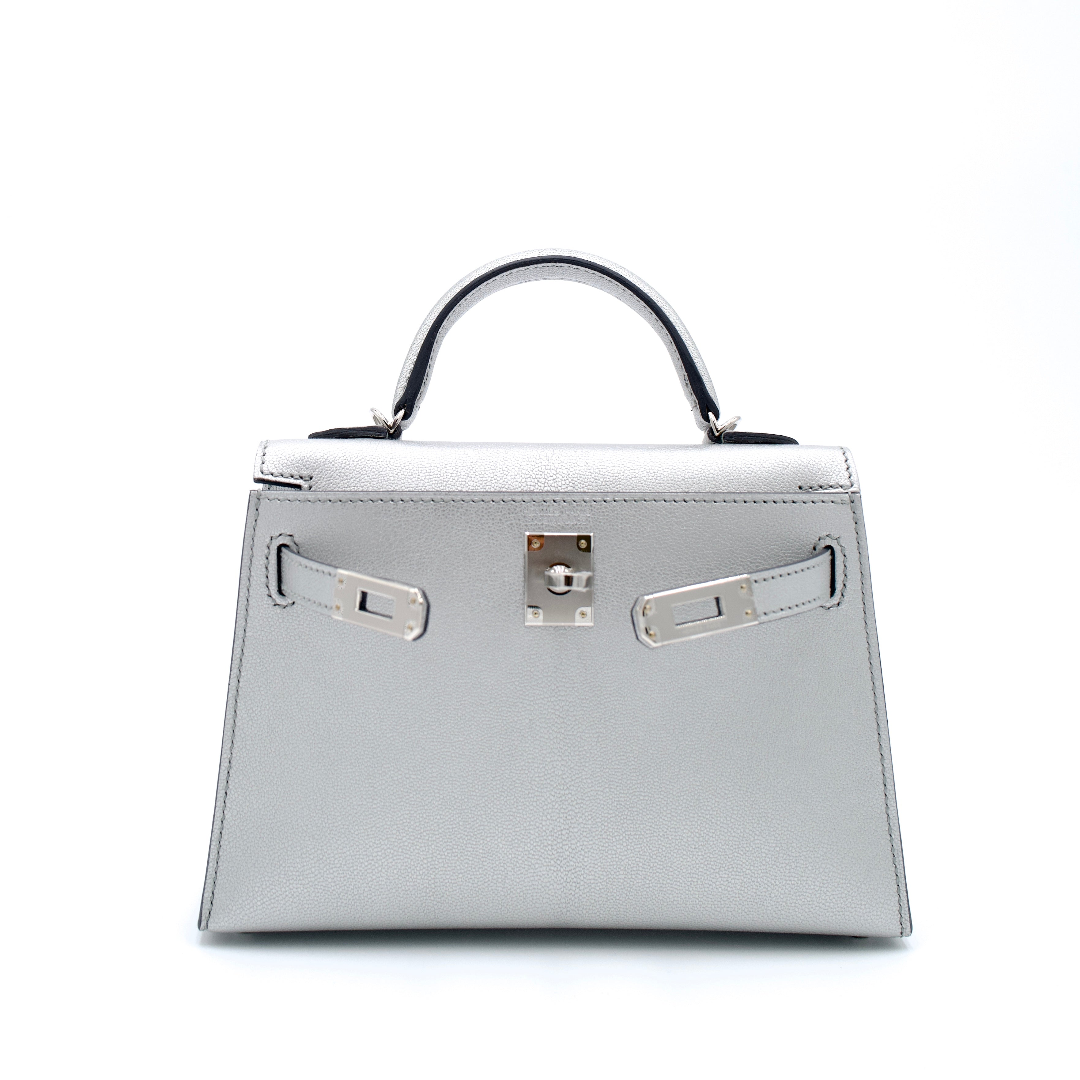 Hermès Mini Kelly II 20 Argente Chevre with Palladium Hardware