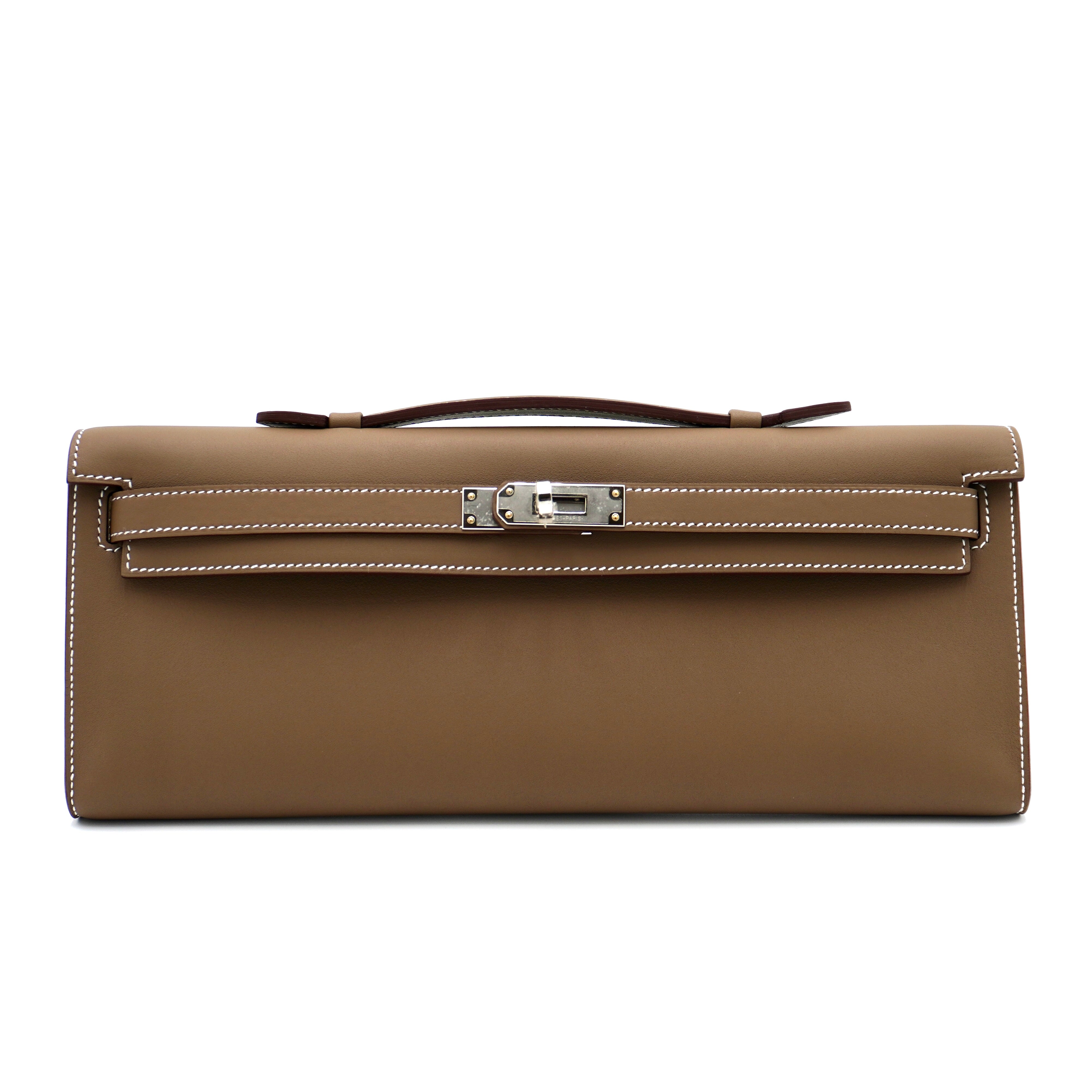 Hermès Kelly Cut Etoupe Swift with Palladium Hardware