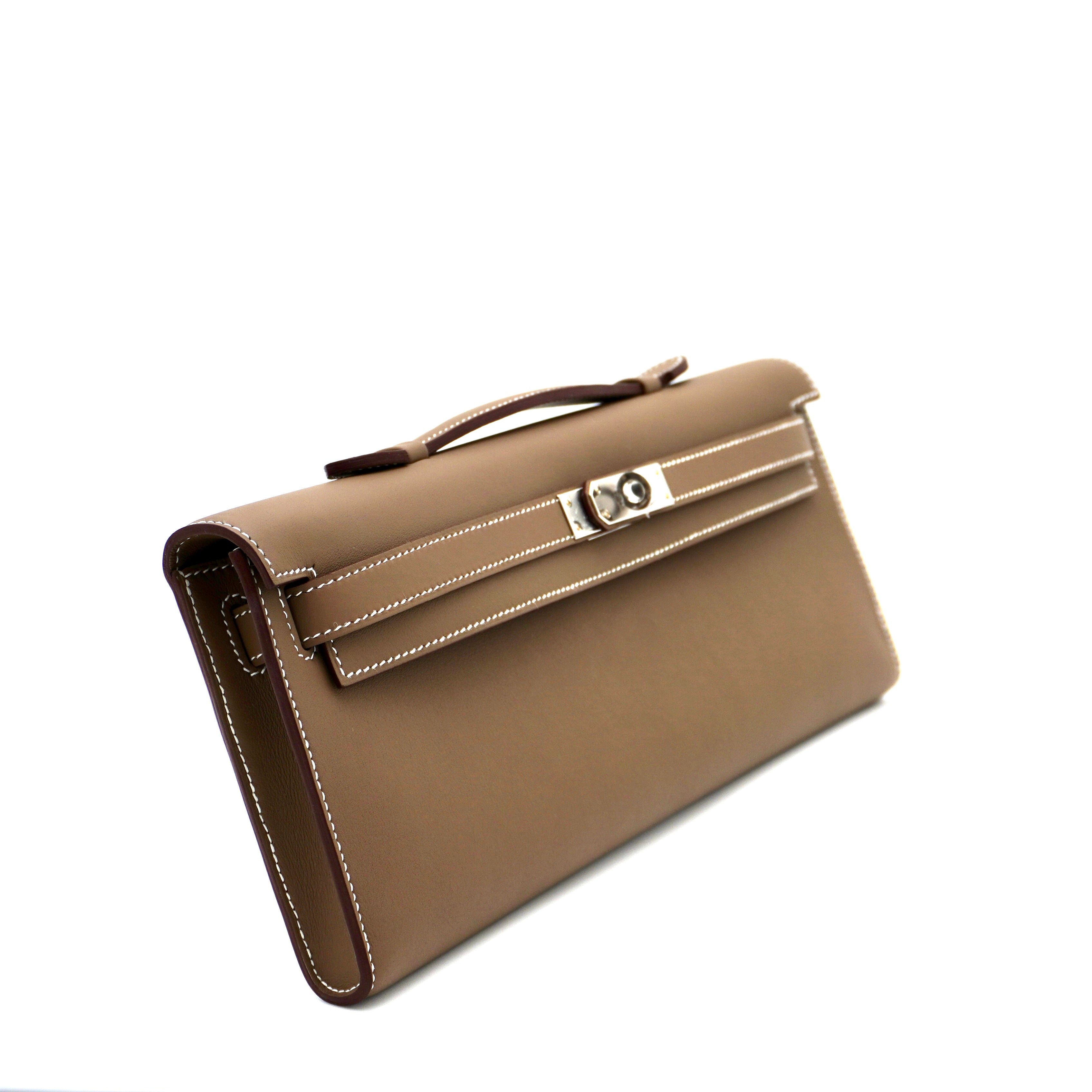 Hermès Kelly Cut Etoupe Swift with Palladium Hardware
