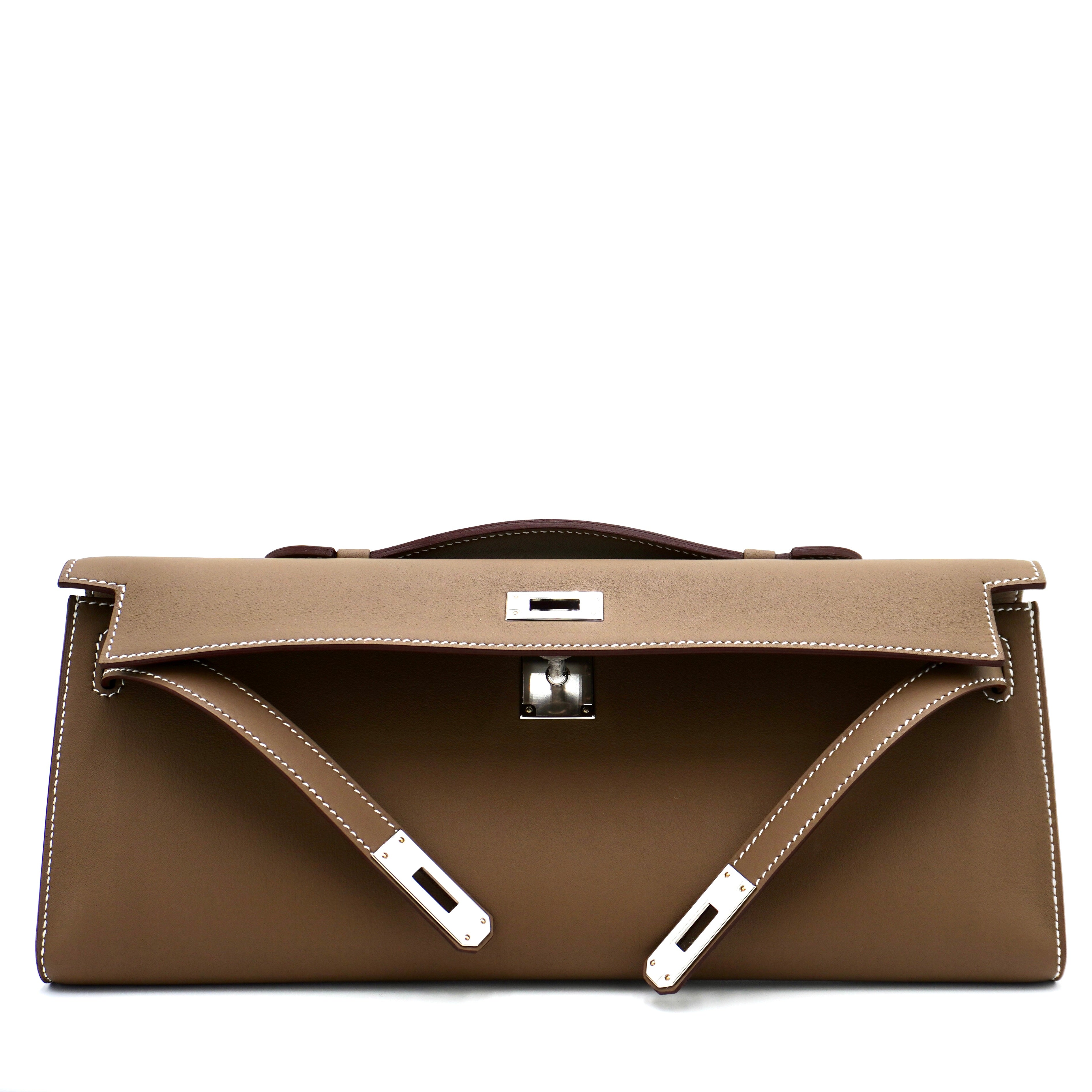 Hermès Kelly Cut Etoupe Swift with Palladium Hardware
