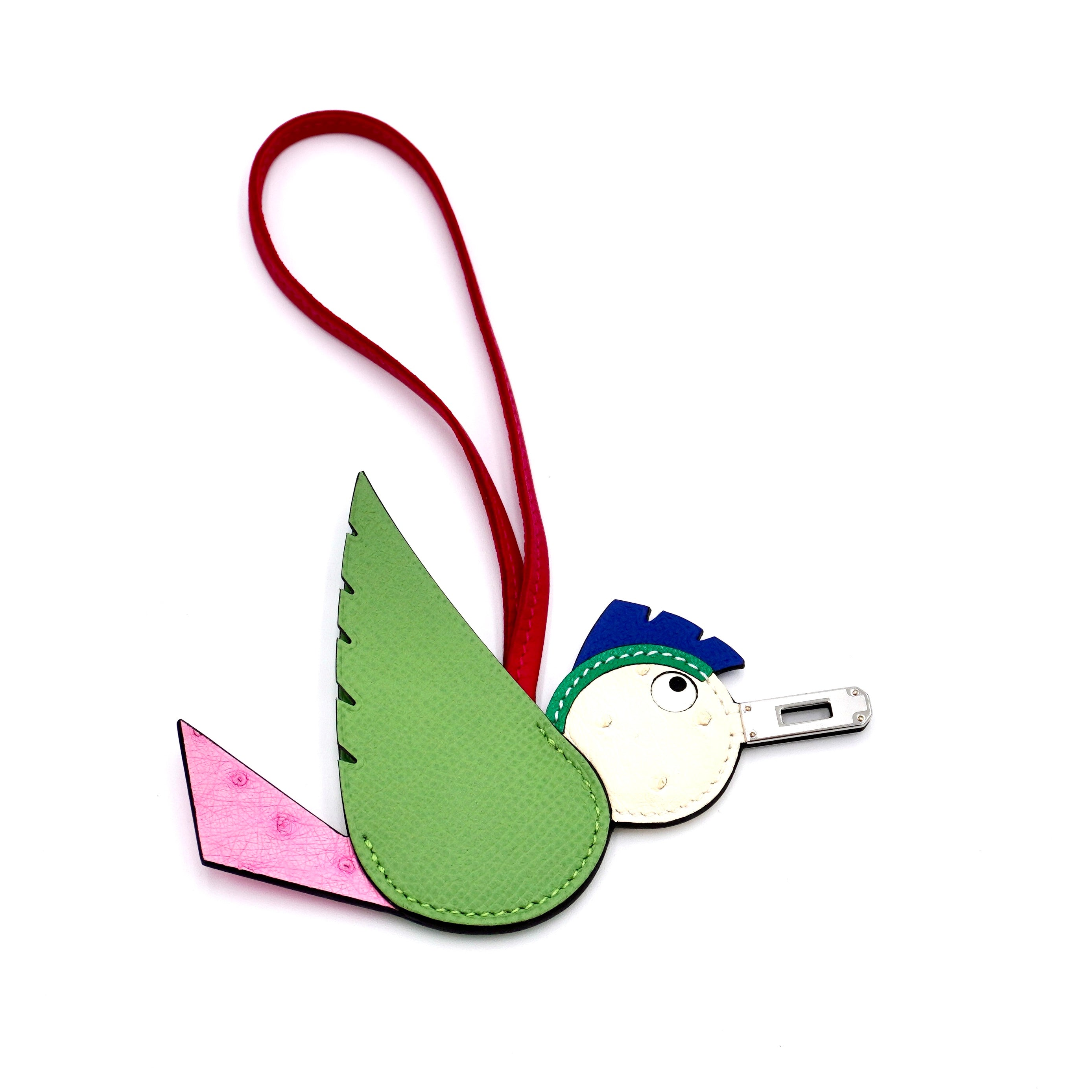 Hermès Birdy Charm Multi-Material in Swift, Ostrich, Goat, Lamb & Canvas