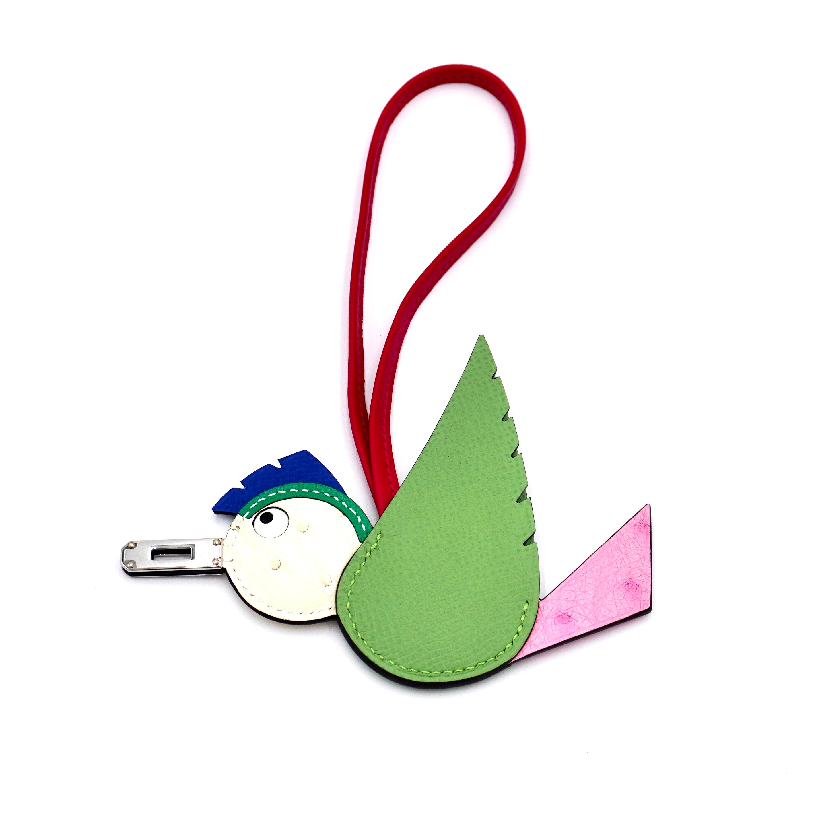 Hermès Birdy Charm Multi-Material in Swift, Ostrich, Goat, Lamb & Canvas