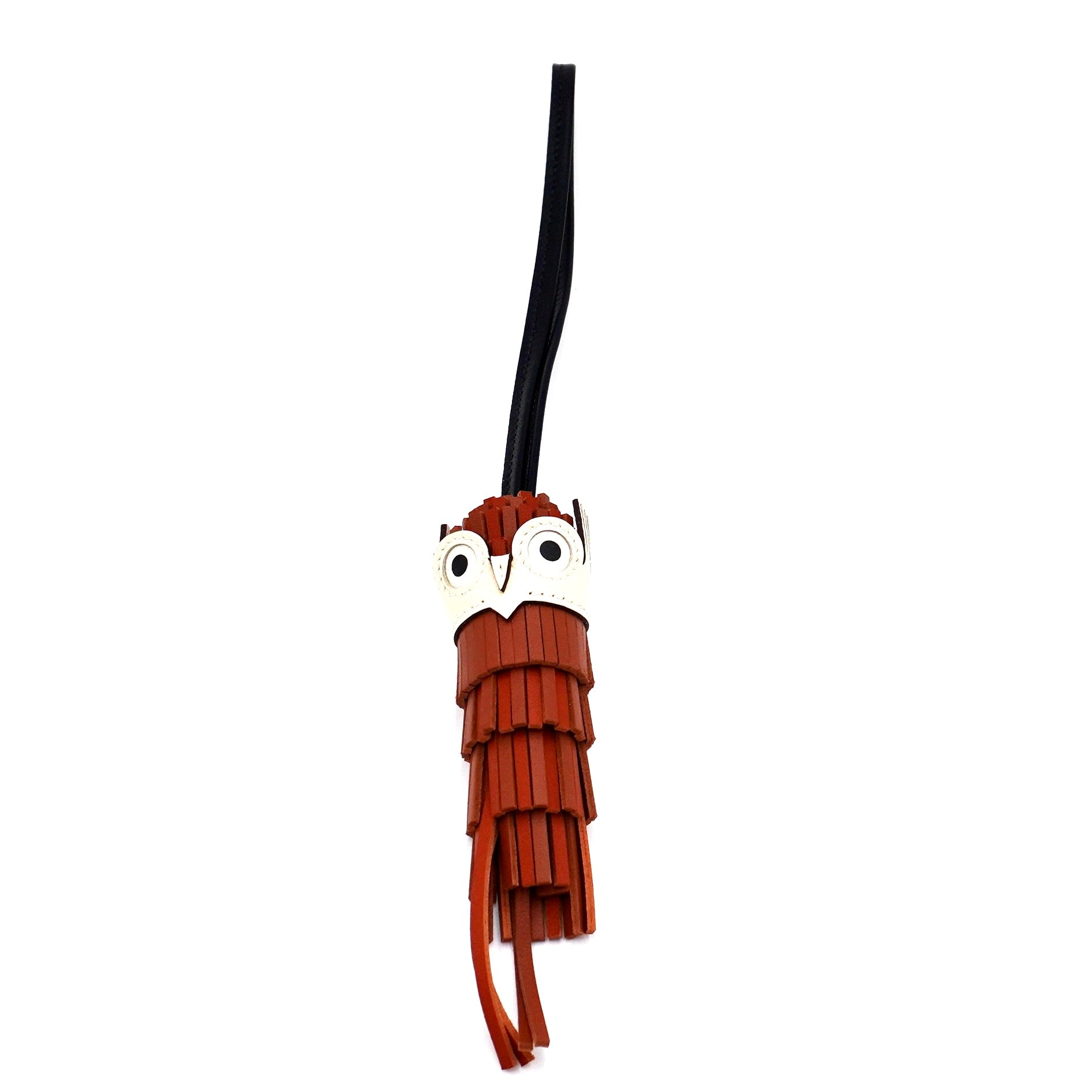 Hermès Chouette Owl Charm in Gold, Pain d’Épice, Noir, Nata, & Blanc