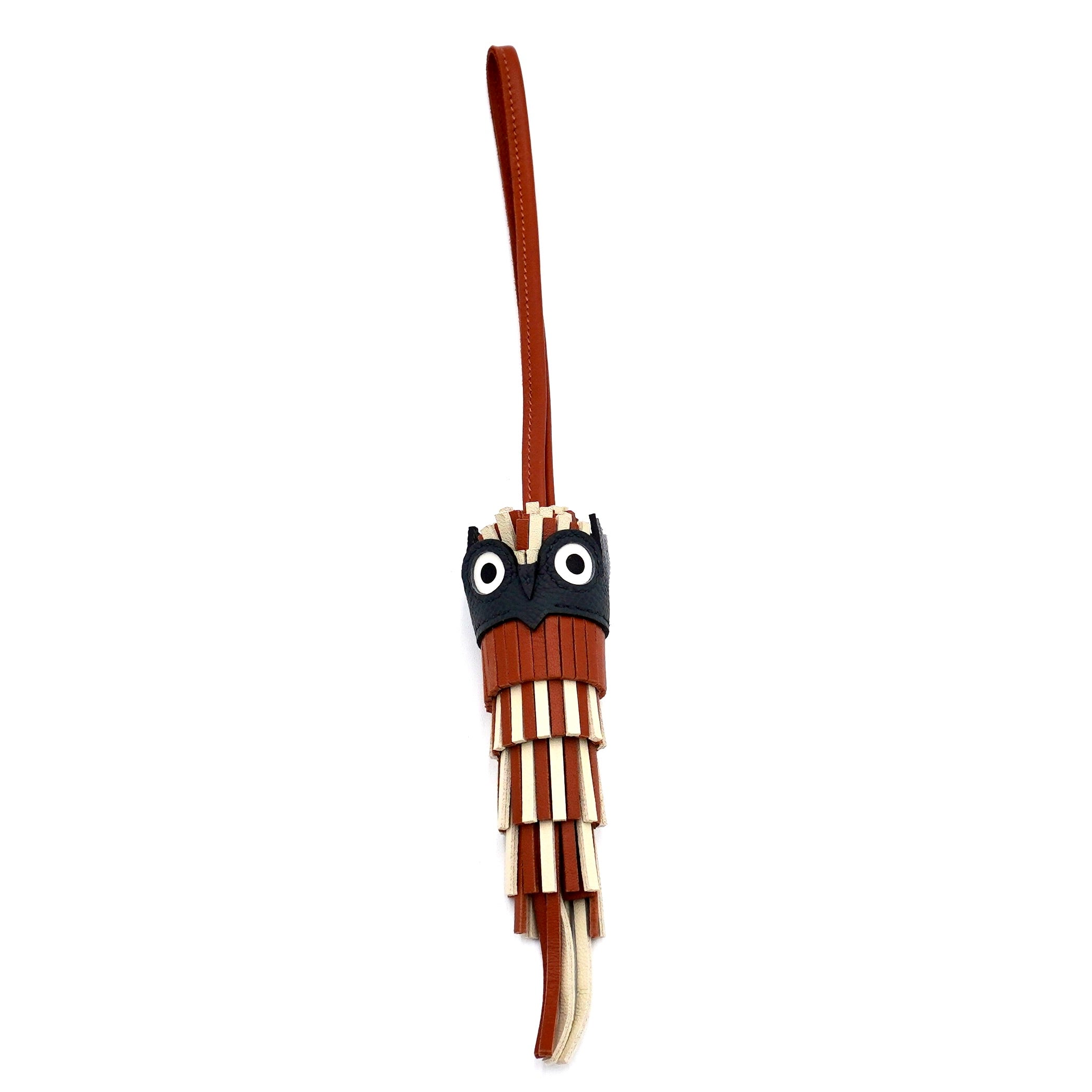 Hermès Chouette Owl Charm in Gold, Craie, Misty, & Blanc