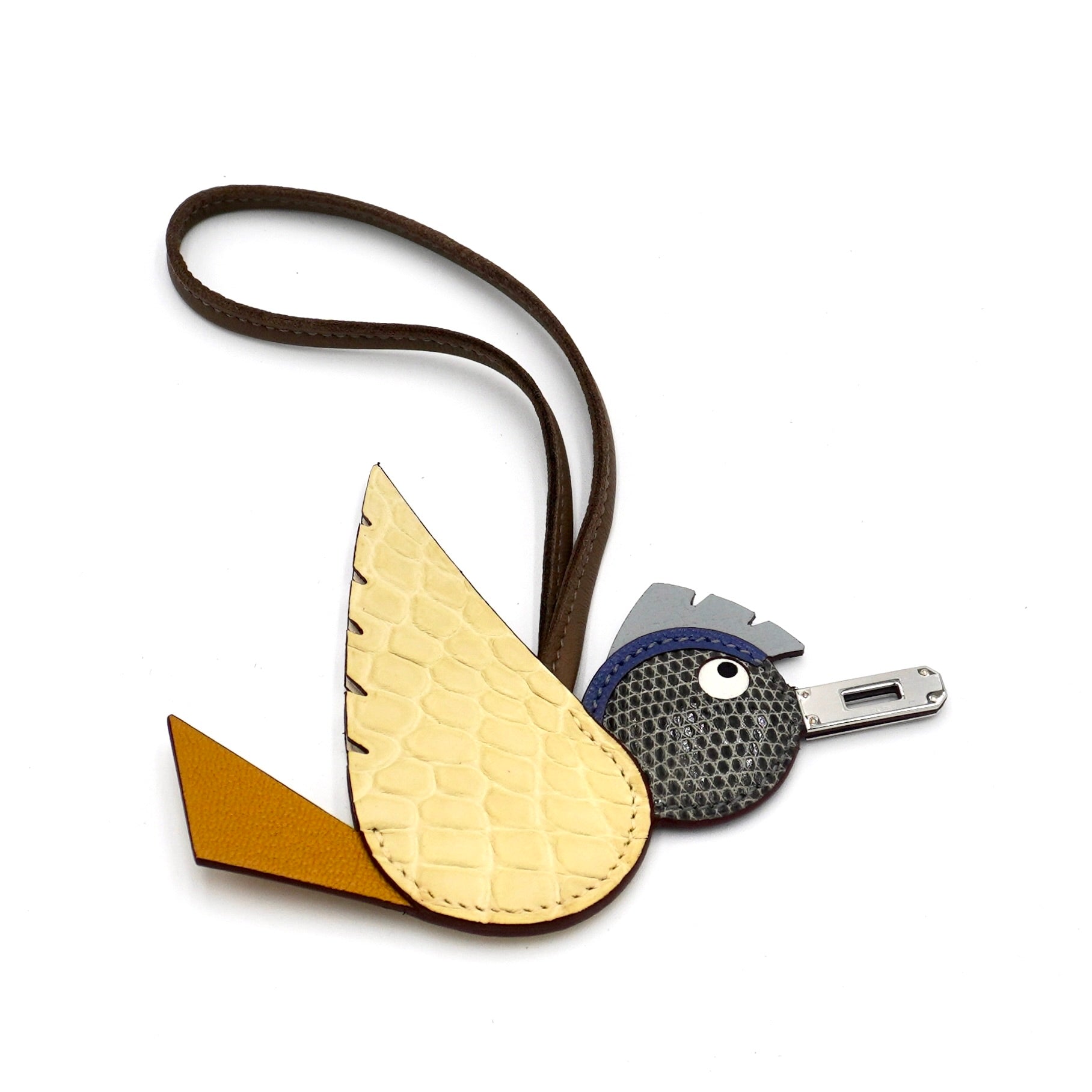 Hermès Birdy Charm in Beige, Nata, Noir Swift & Leather Combo