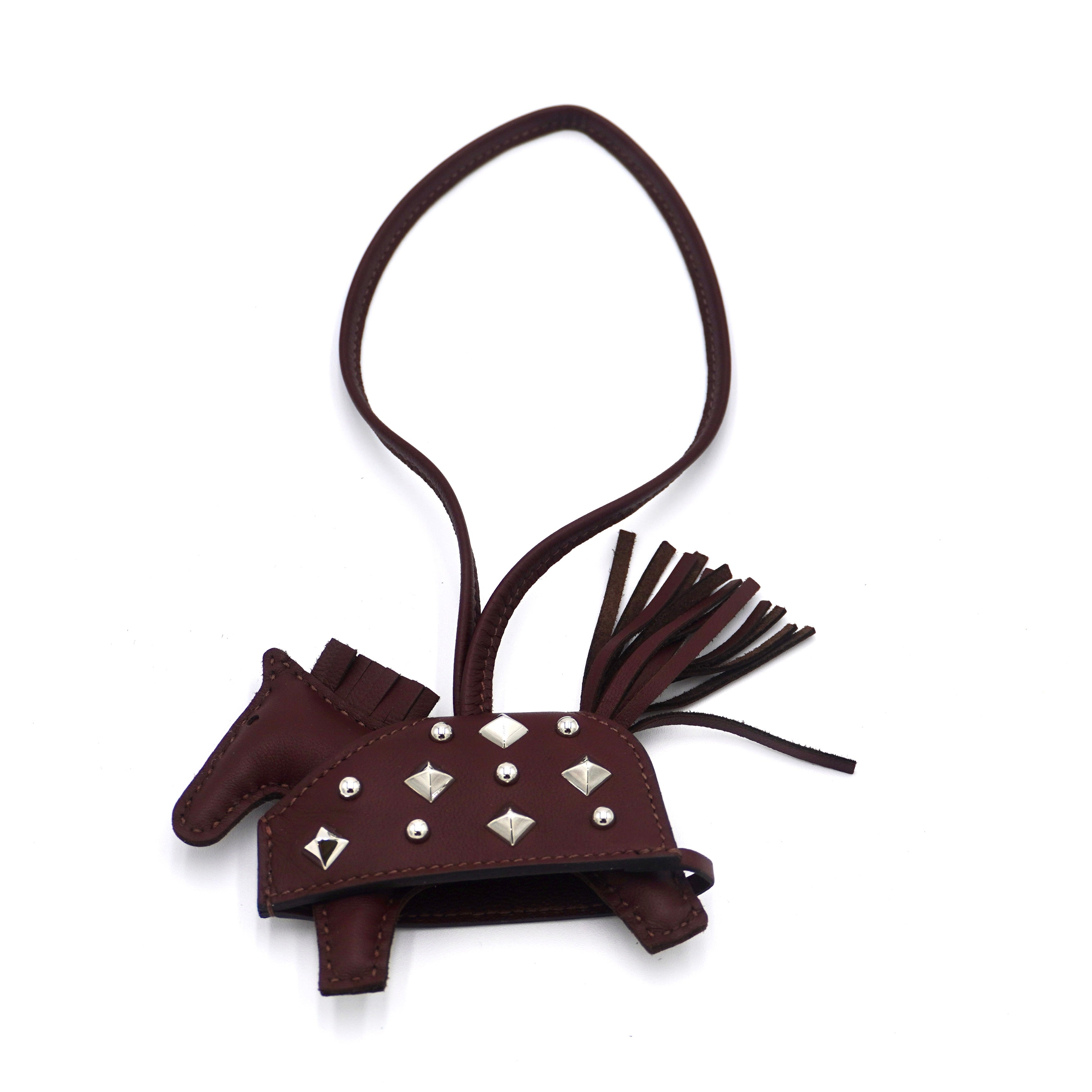Hermès Rodeo Rock PM Charm Terre Milo Lambskin with Palladium Studs