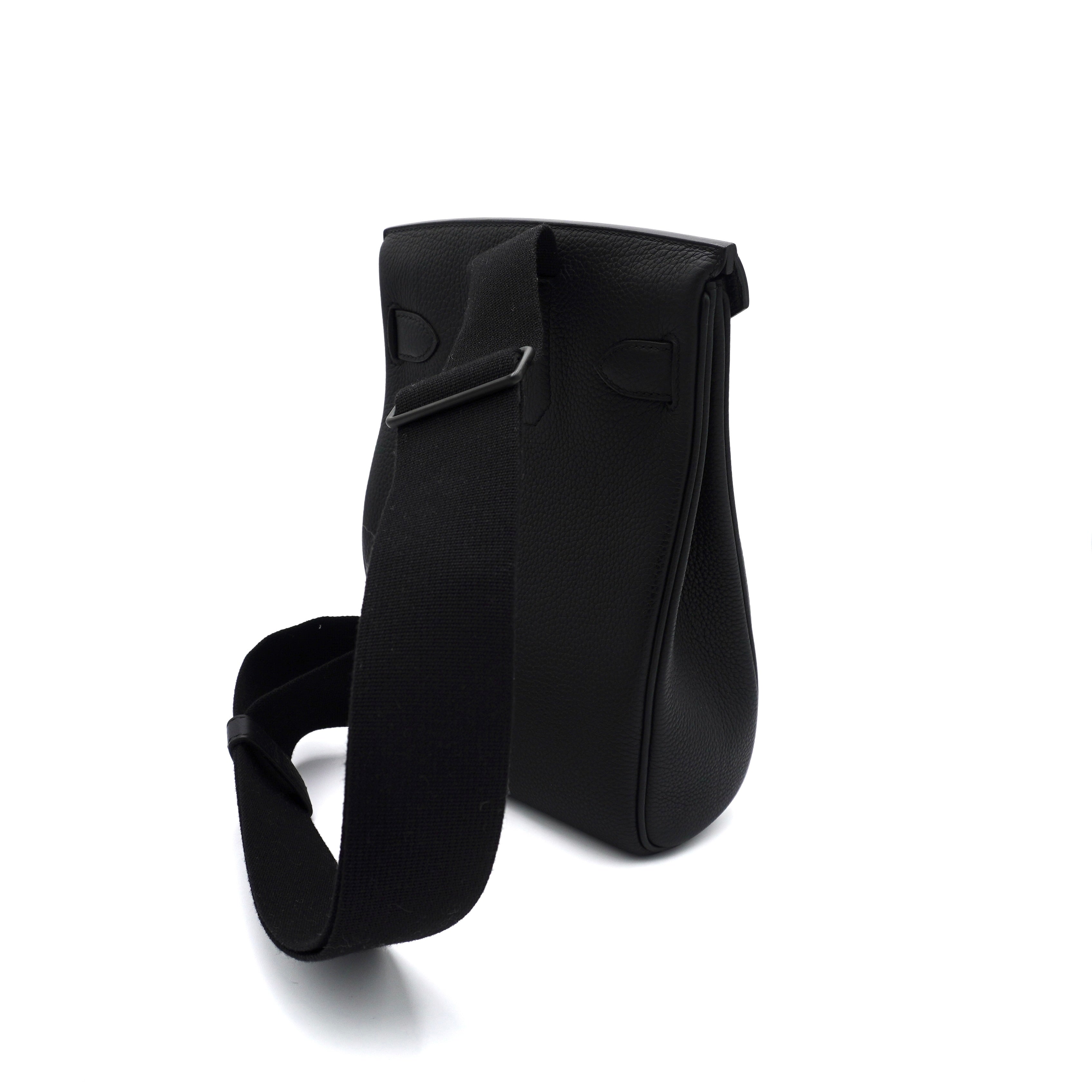Hermès HAC à Dos PM So Black Togo with Black Hardware