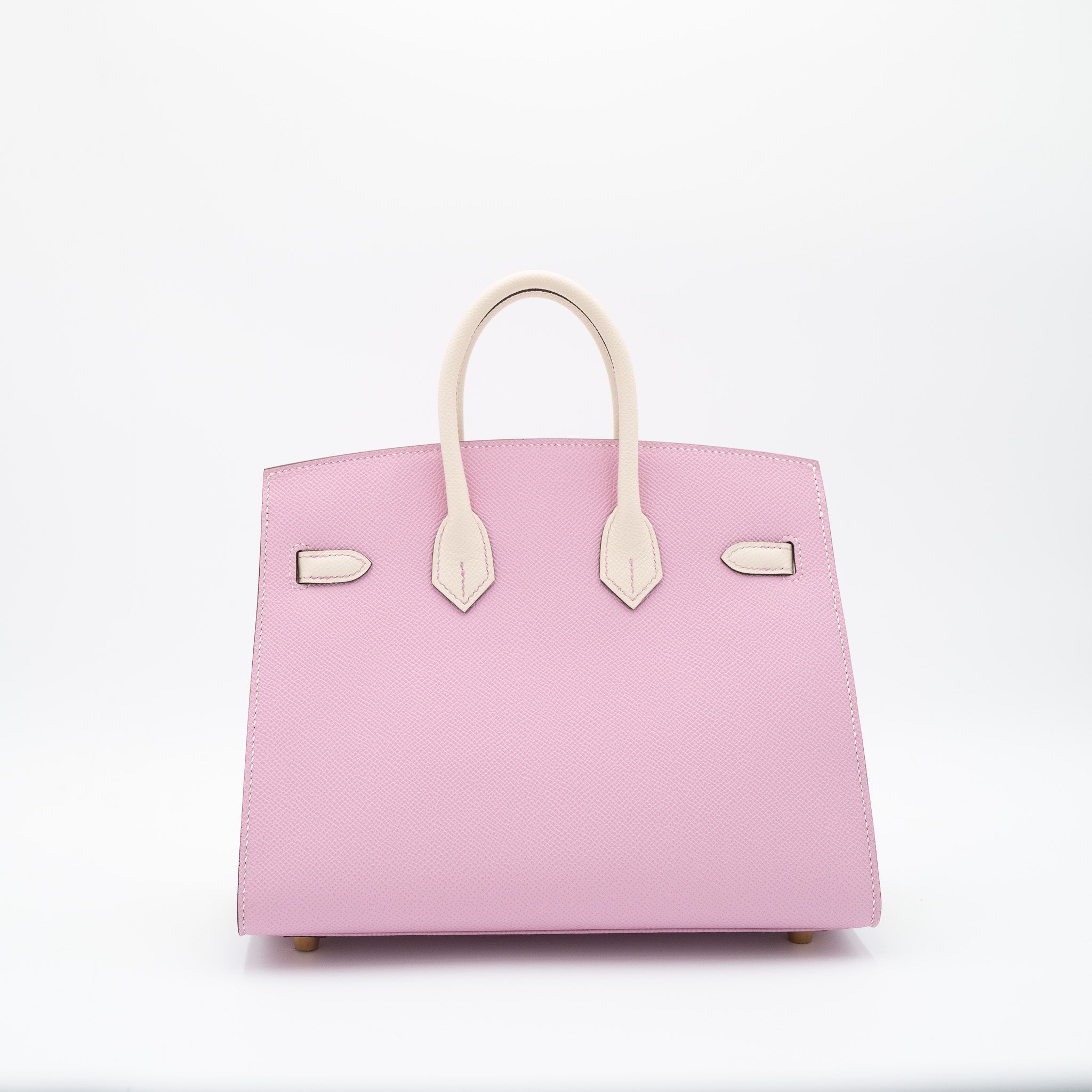 Hermès Birkin 25 Sellier in Mauve Sylvestre and Craie with Brushed Gold Hardware