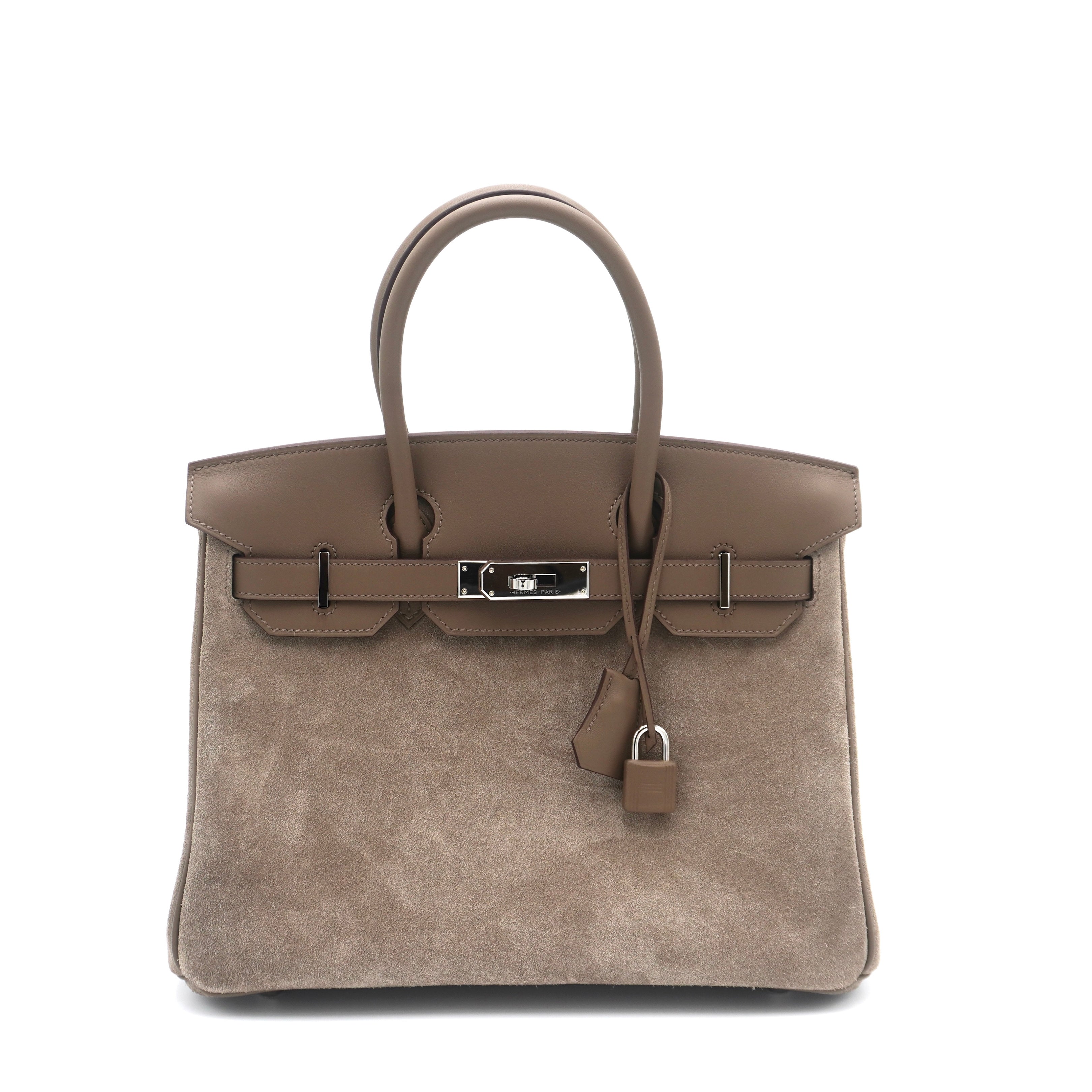 Hermès Birkin 30 Suede Grizzly Etoupe