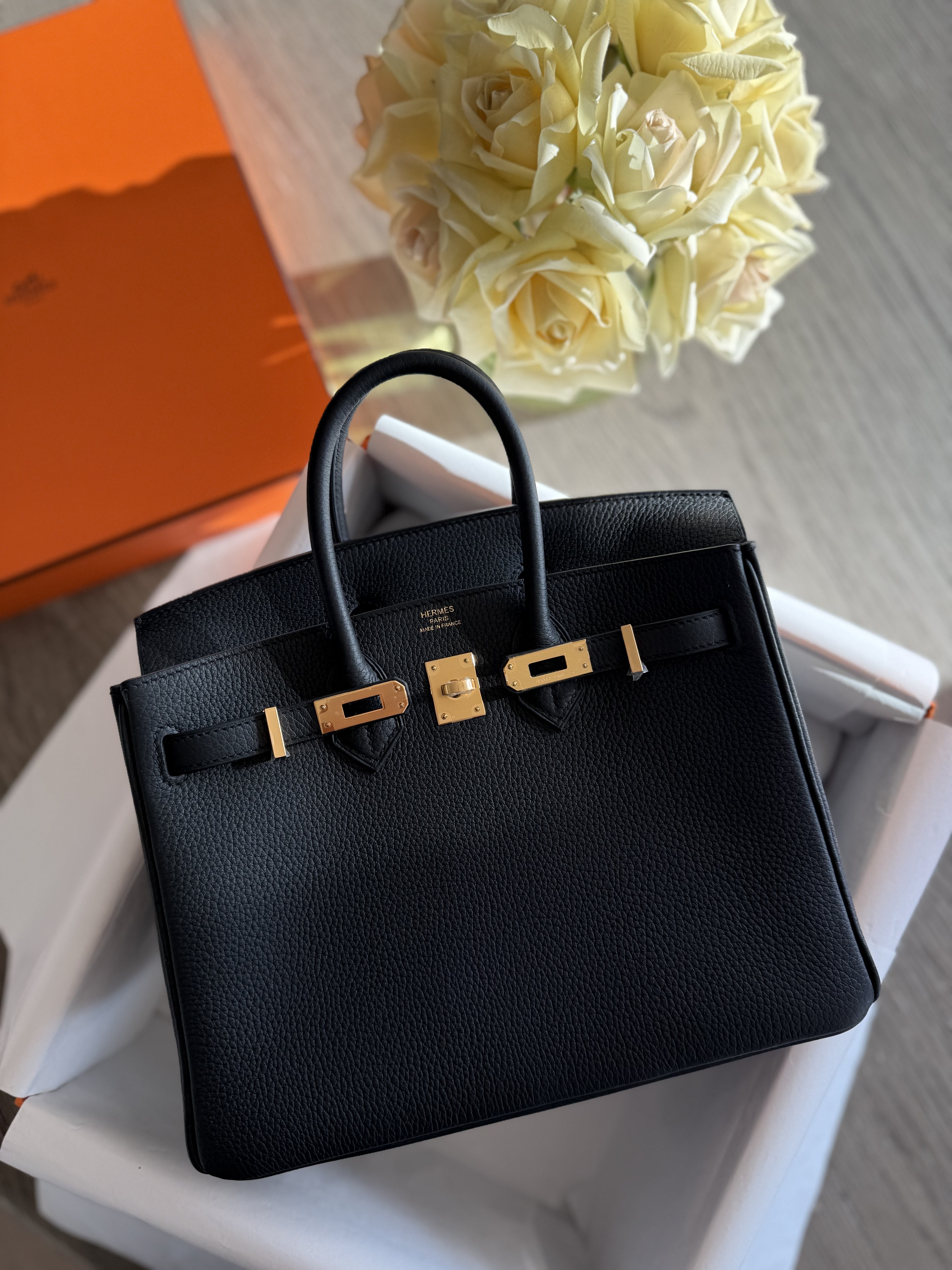 Hermès Birkin 25cm Black Togo with Gold Hadware