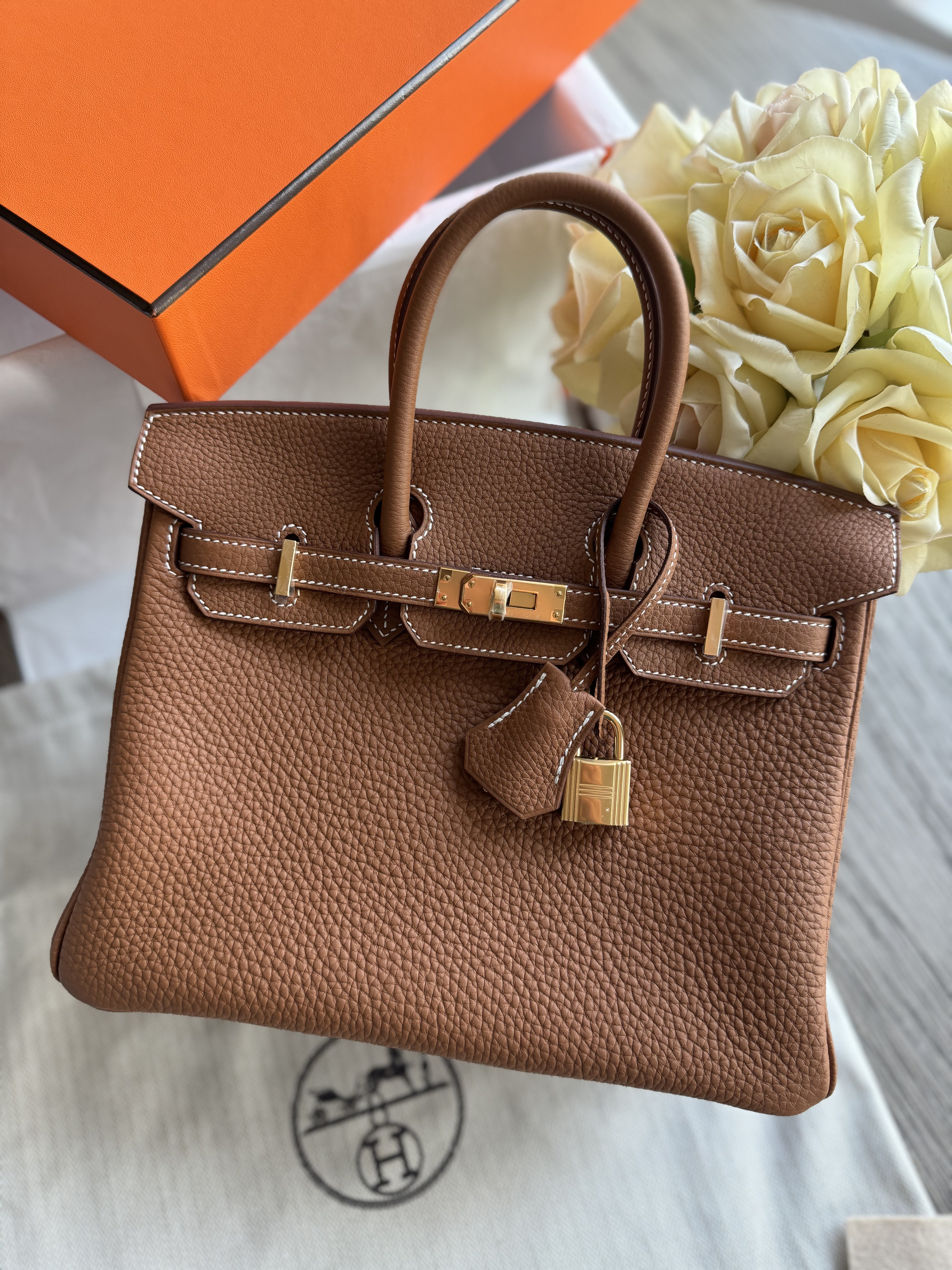 Hermès Birkin 25cm Gold Togo with Gold Hardware