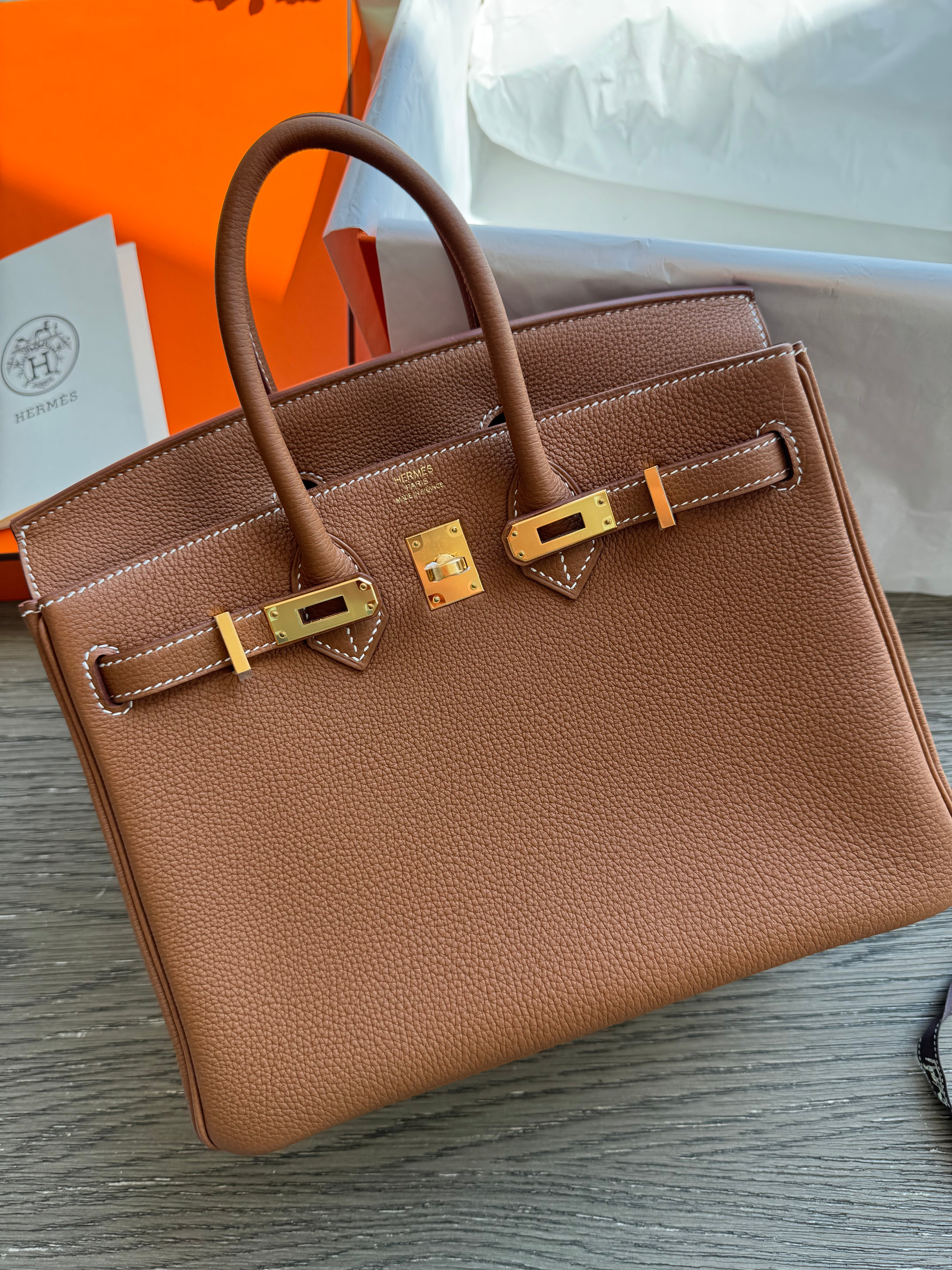 Hermès Birkin 25cm Gold Togo with Gold Hardware