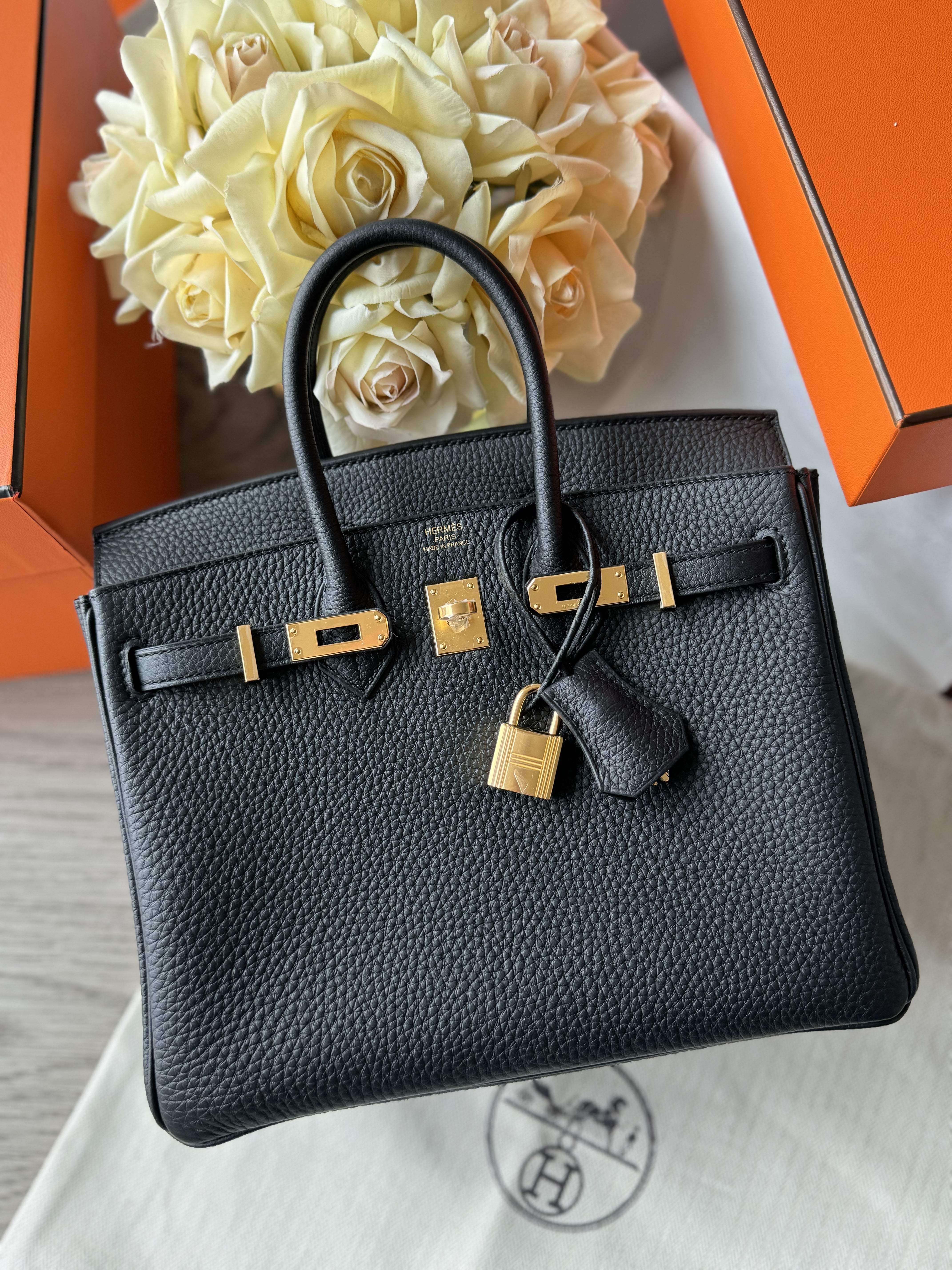 Hermès Birkin 25cm Black Togo with Gold Hadware