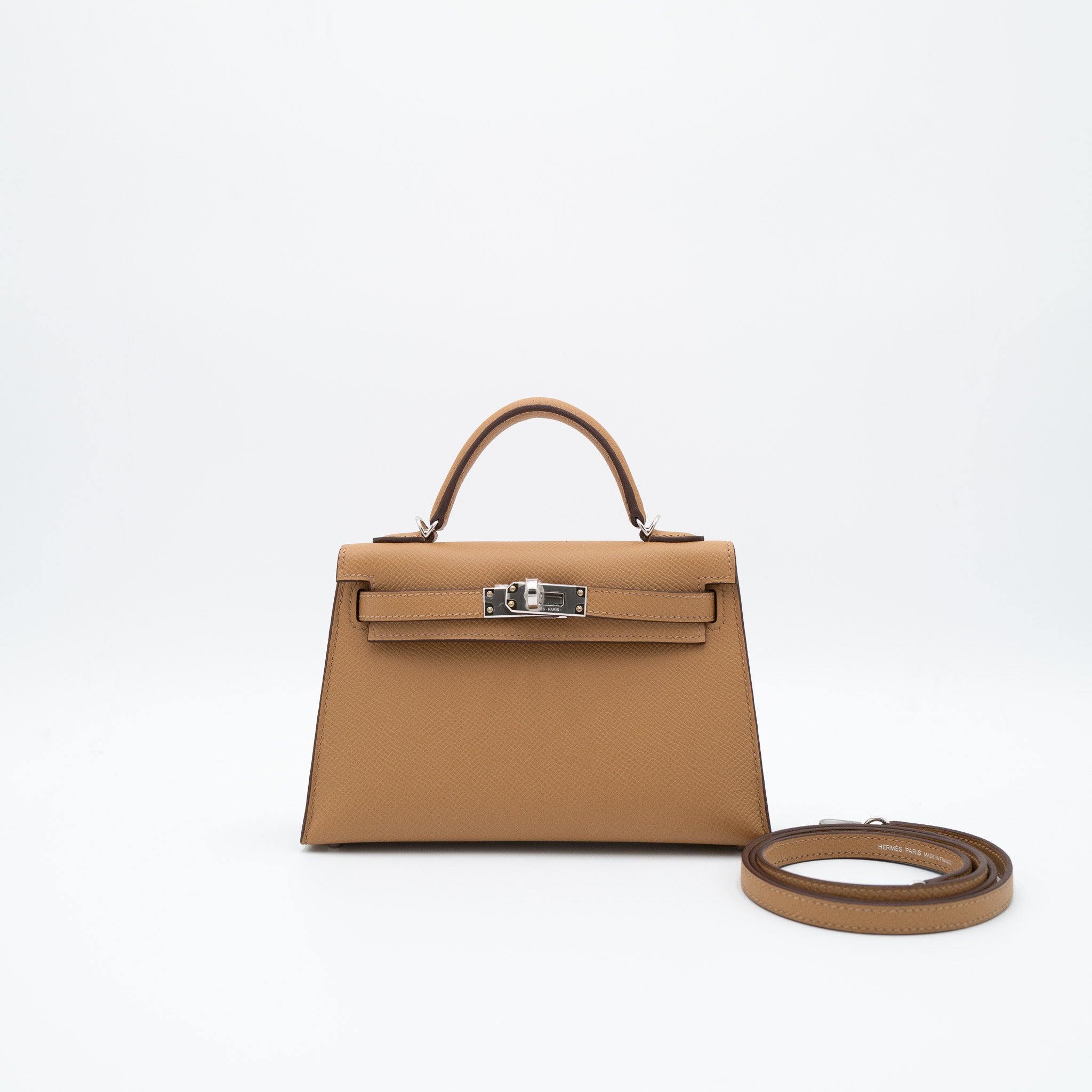 Hermès Kelly 20 Sellier in Biscuit Epsom with Palladium Hardware