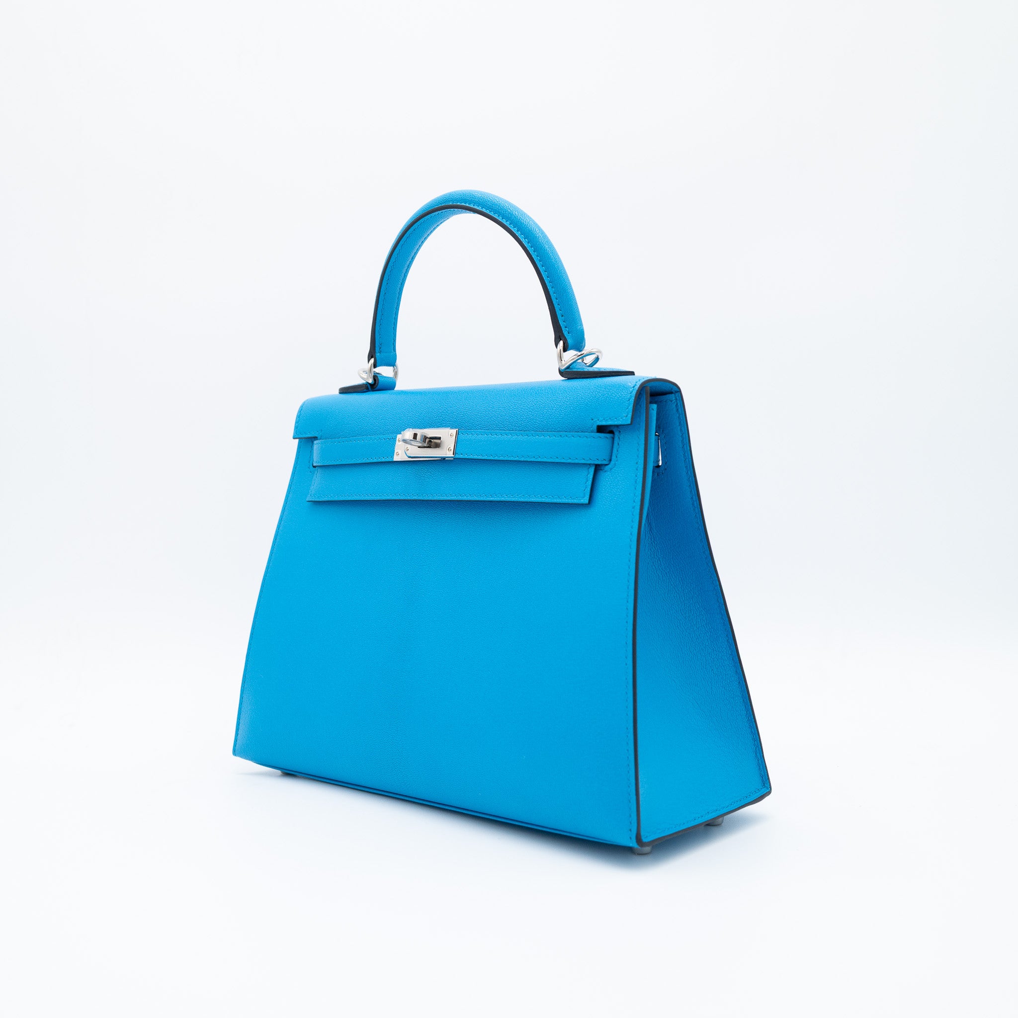 Hermès Kelly 25 Blue Frida Chevre Palladium Hardware