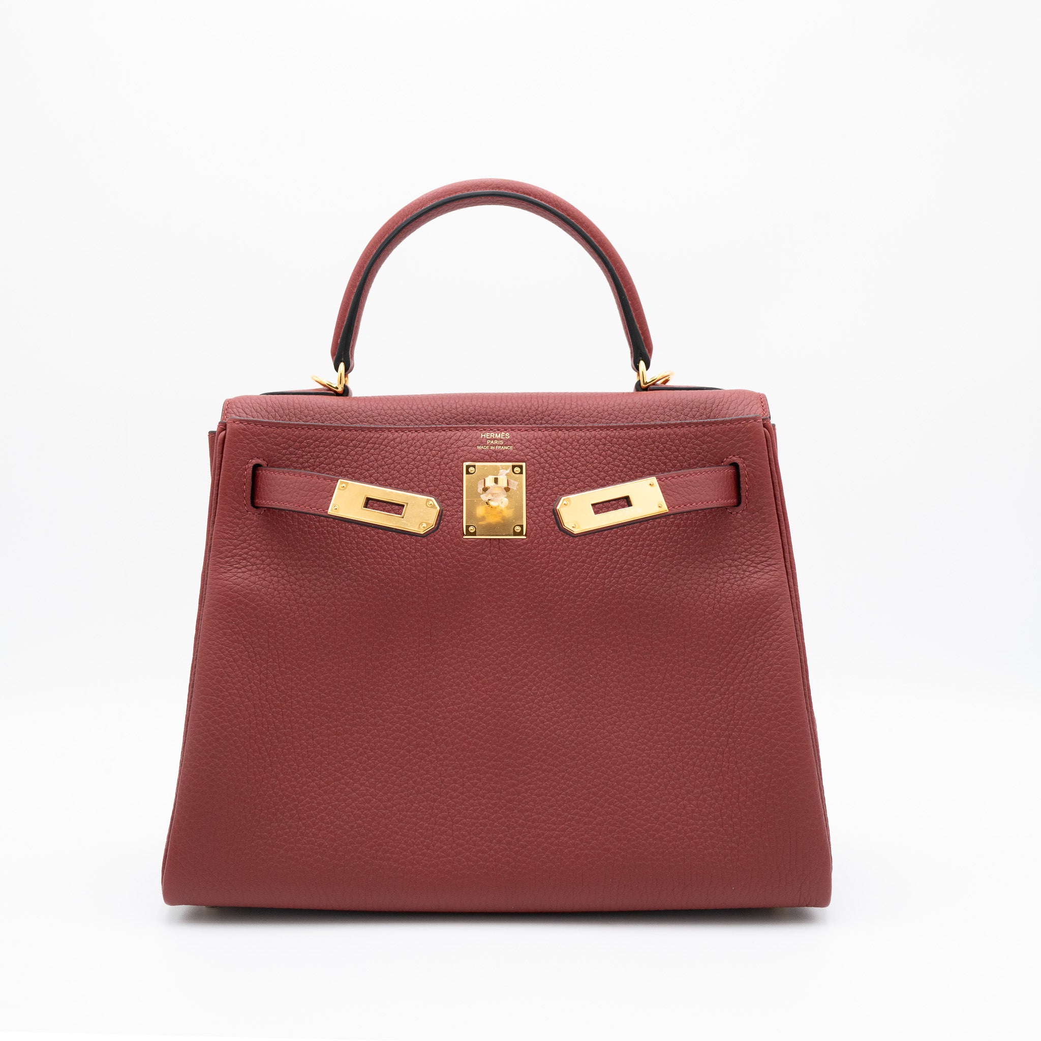 Hermès Kelly 28 Rouge H Gold Hardware Taurillon Clemence