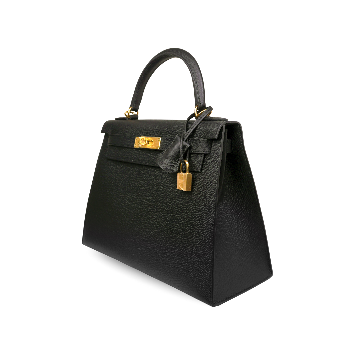 Hermès Kelly 28 Sellier Black Epsom Gold