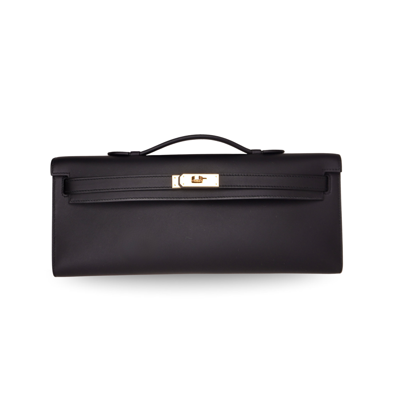 Hermès Kelly Cut Black Swift with Gold Hardware