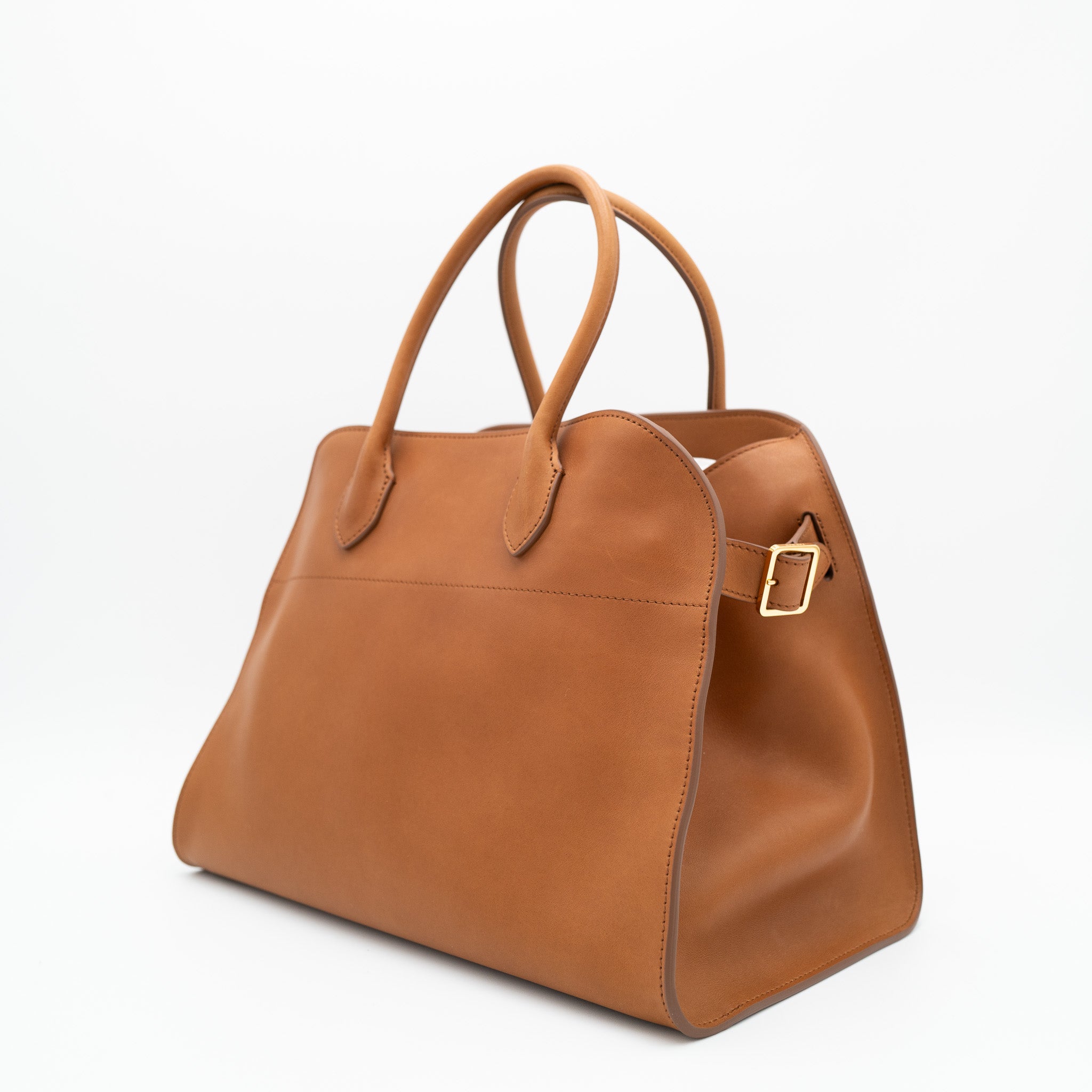 The Row Margaux 12 Bag Saddle Cuir Grainé