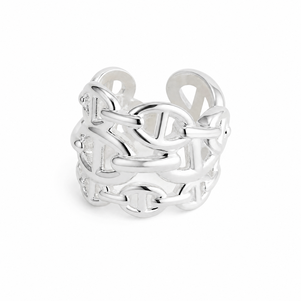 Hermès Chaîne d'Ancre Enchaînée Ring — Sterling Silver