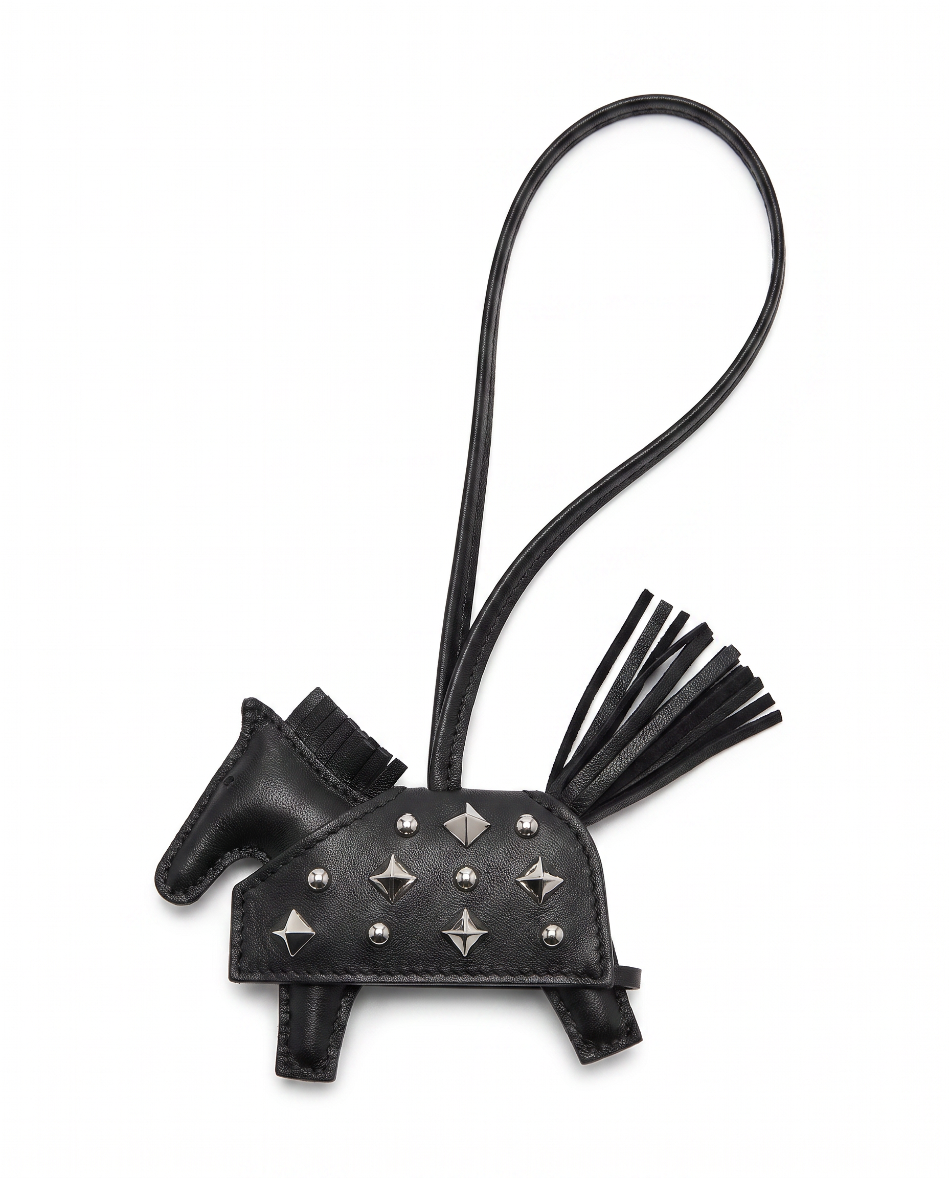 Hermès Rodeo Rock PM Charm Black Milo Lambskin, Palladium Hardware