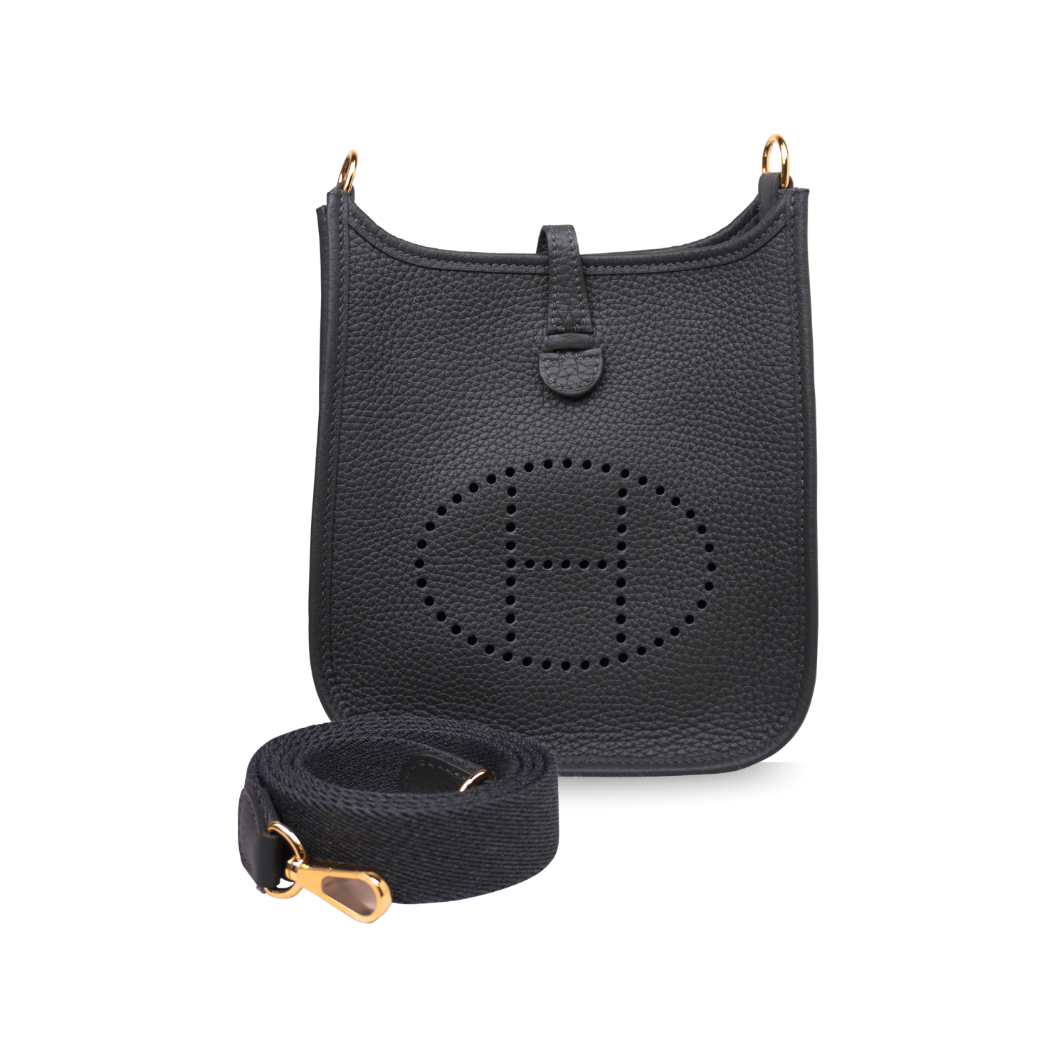 Hermès Mini Evelyne TPM Vert Mangrove Taurillon Clemence with Gold Hardware