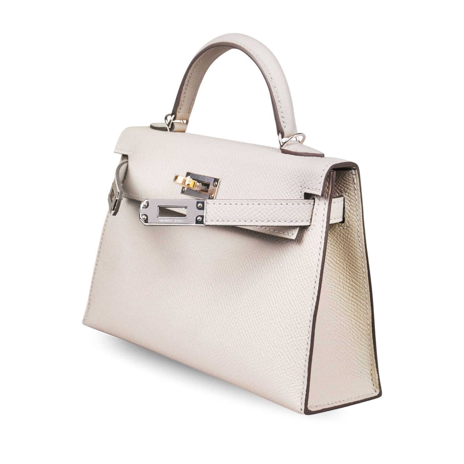 Hermès Mini Kelly II 20 Craie Epsom Electrum Hardware