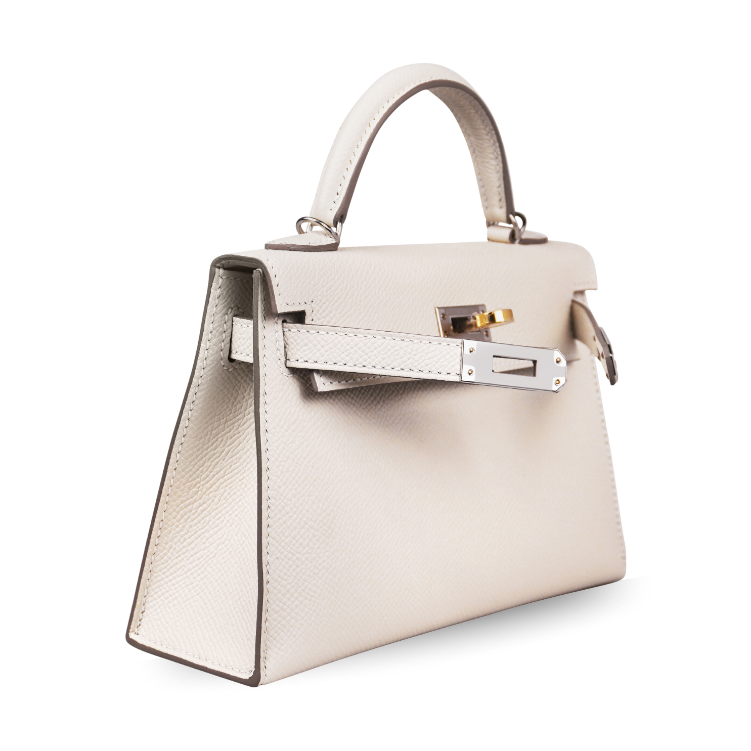 Hermès Mini Kelly II 20 Craie Epsom Electrum Hardware