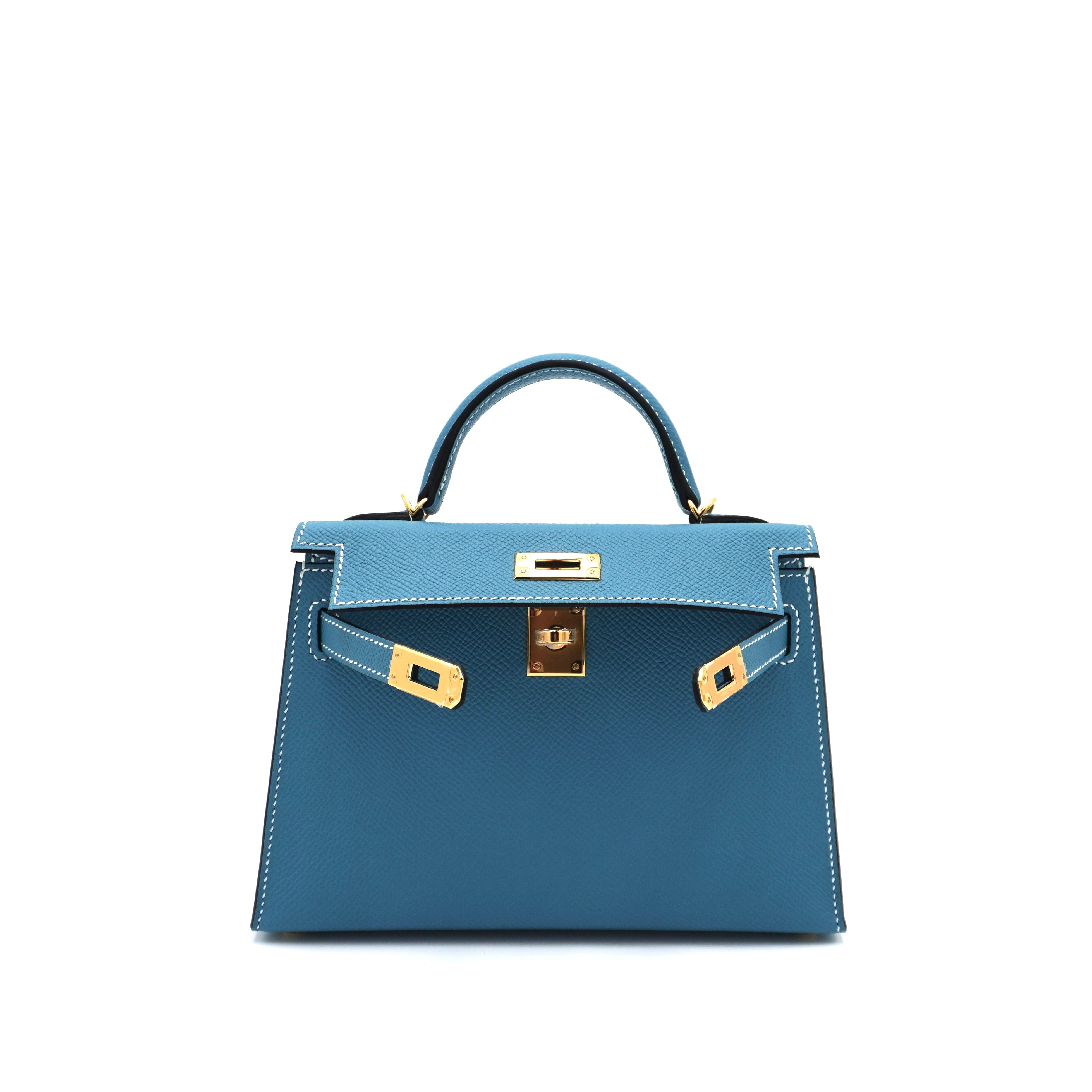 Hermès Mini Kelly II 20 Blue Jean Epsom with Gold Hardware