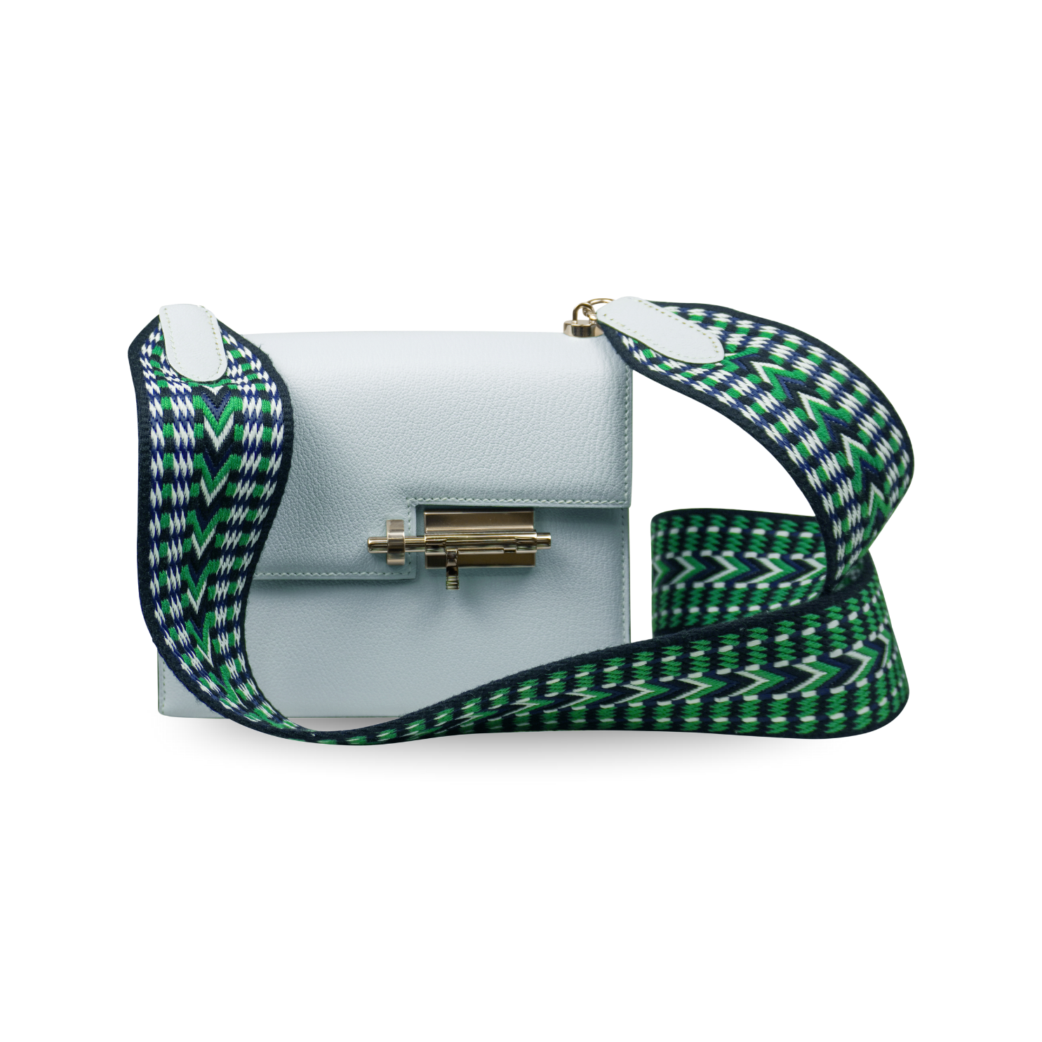 Hermès Mini Verrou Blue Brume Chevre Palladium