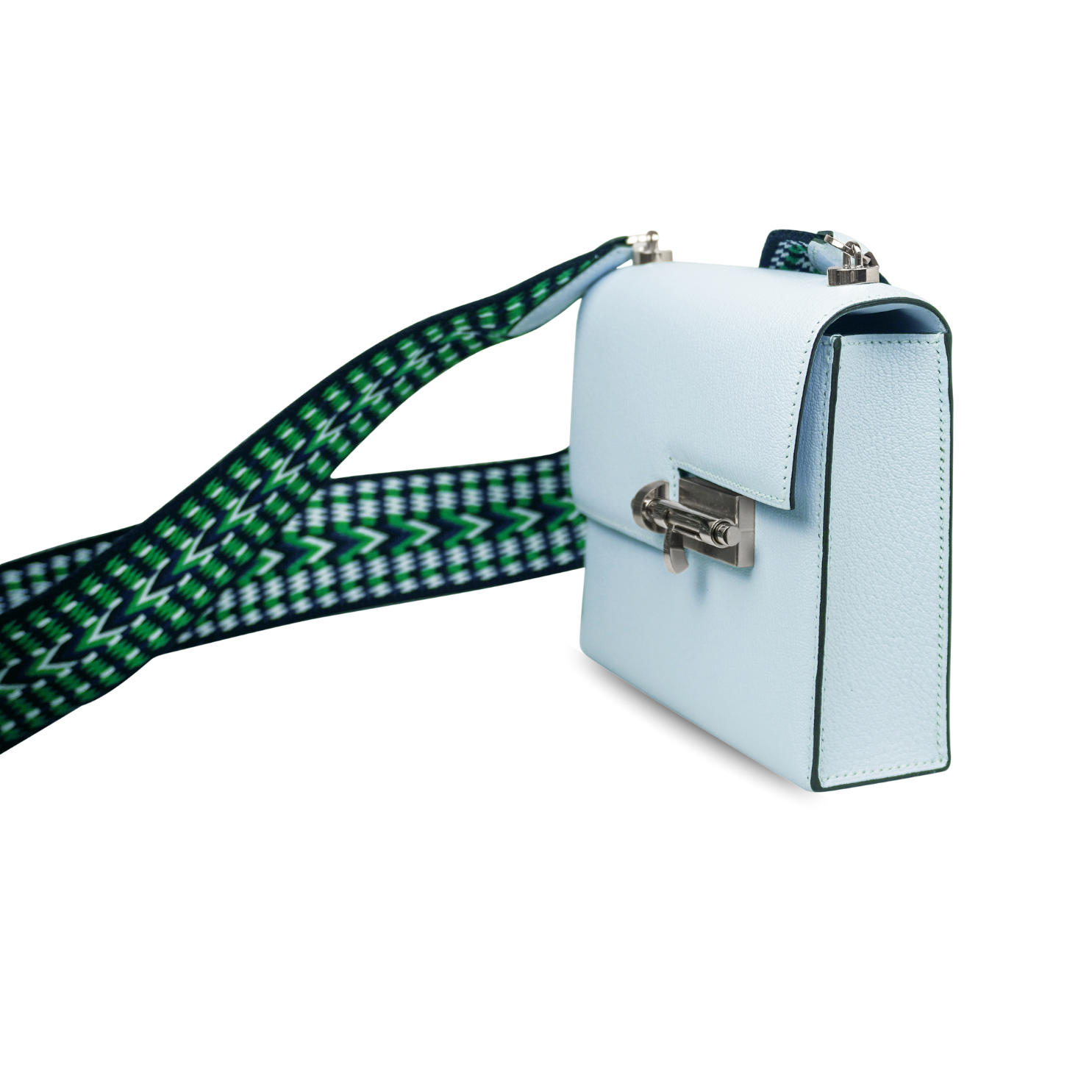 Hermès Mini Verrou Blue Brume Chevre Palladium