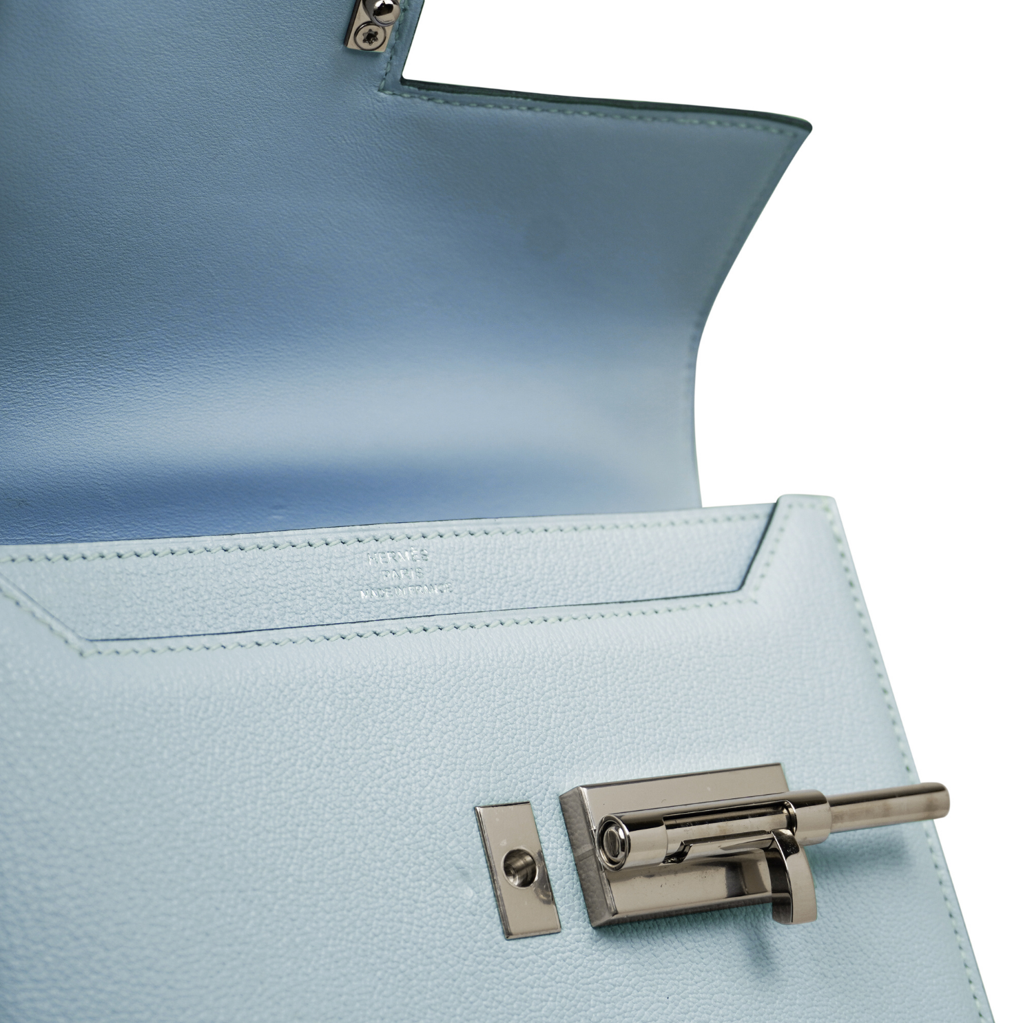 Hermès Mini Verrou Blue Brume Chevre Palladium