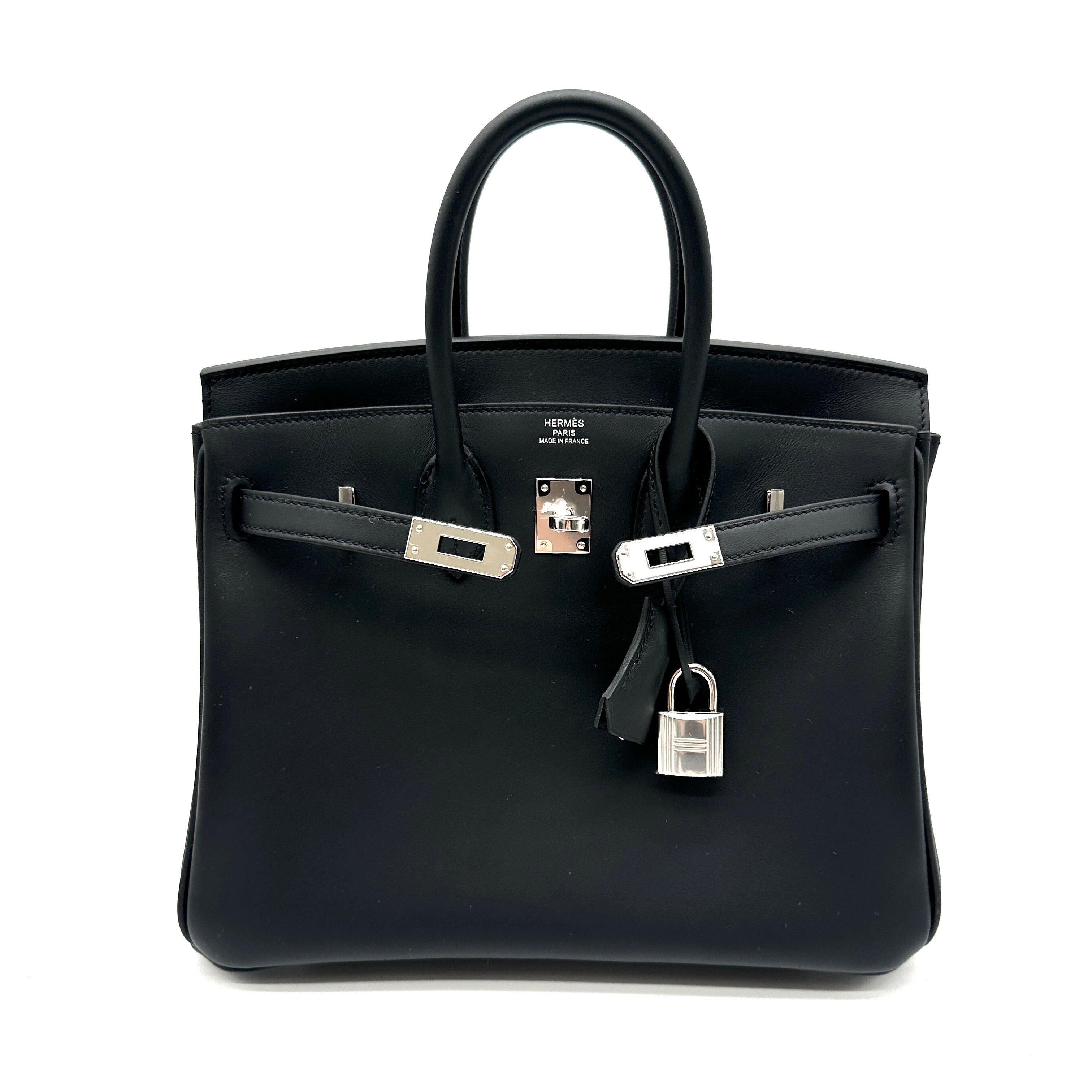 HERMES エルメス　ブラック ドラムバッグ　アールディ Hermès Birkin 25 Retourne Black Swift Palladium Hardware
