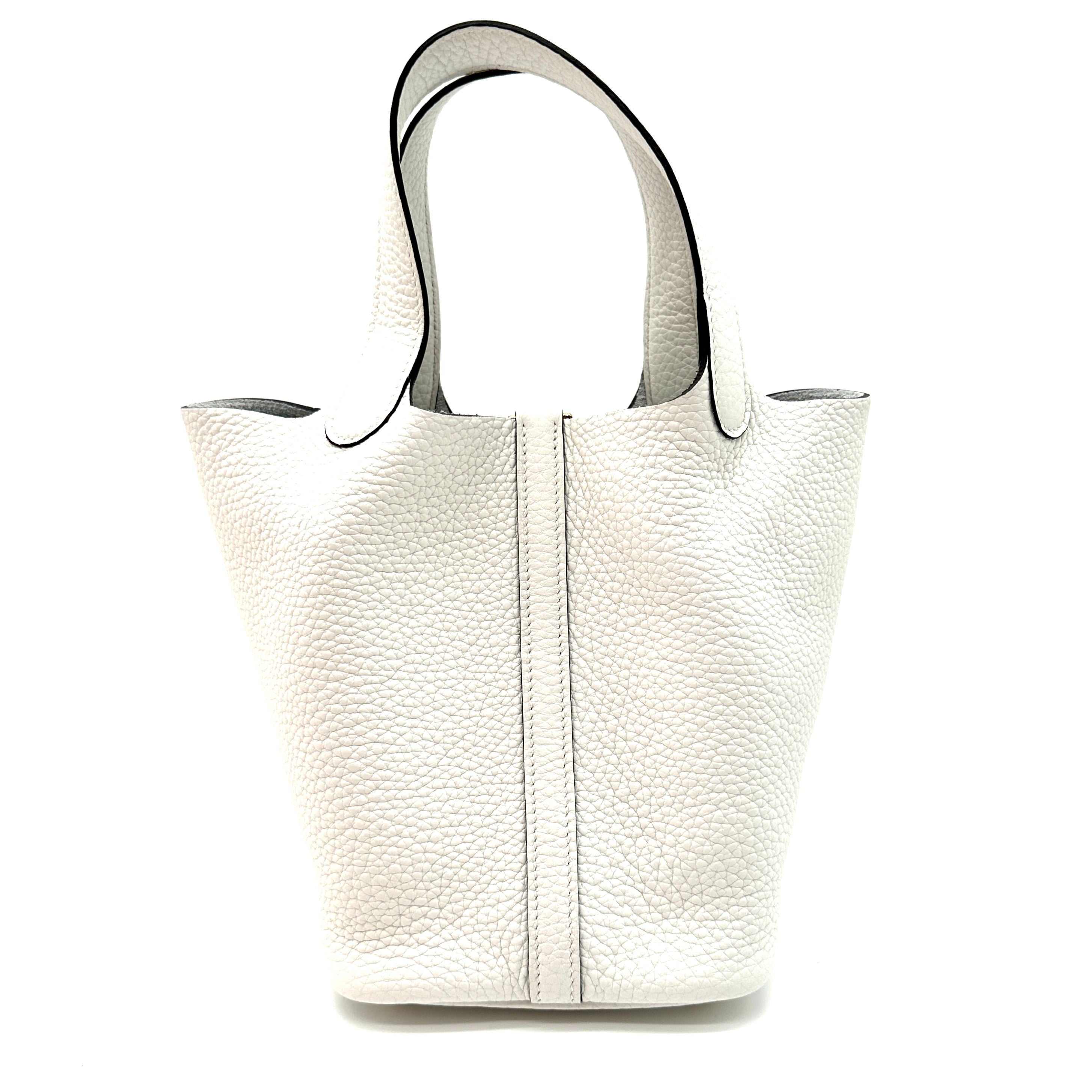 Hermès Picotin 18 New White with Gold Hardware