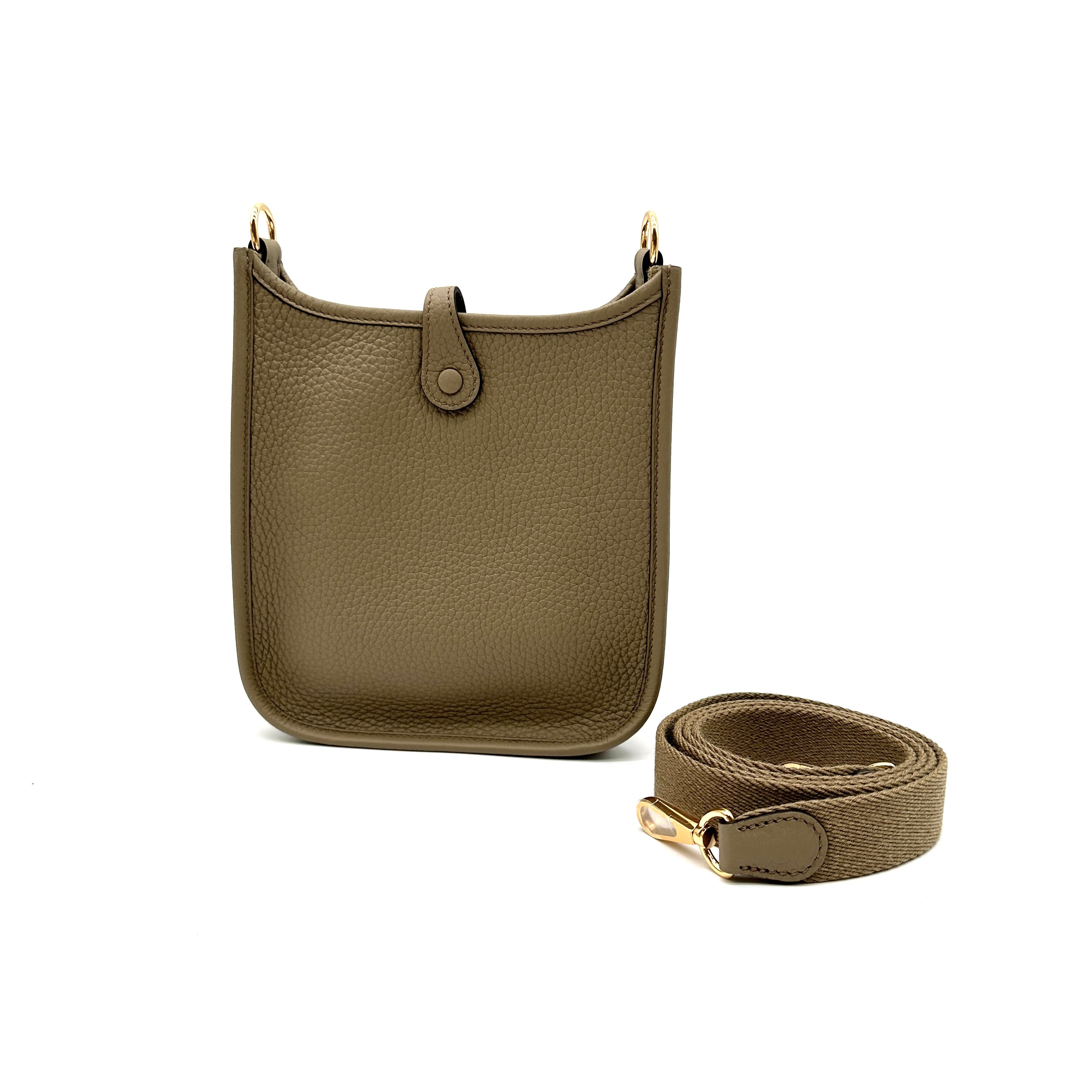 Hermès Mini Evelyne Beige Marfa Clemence with Gold Hardware
