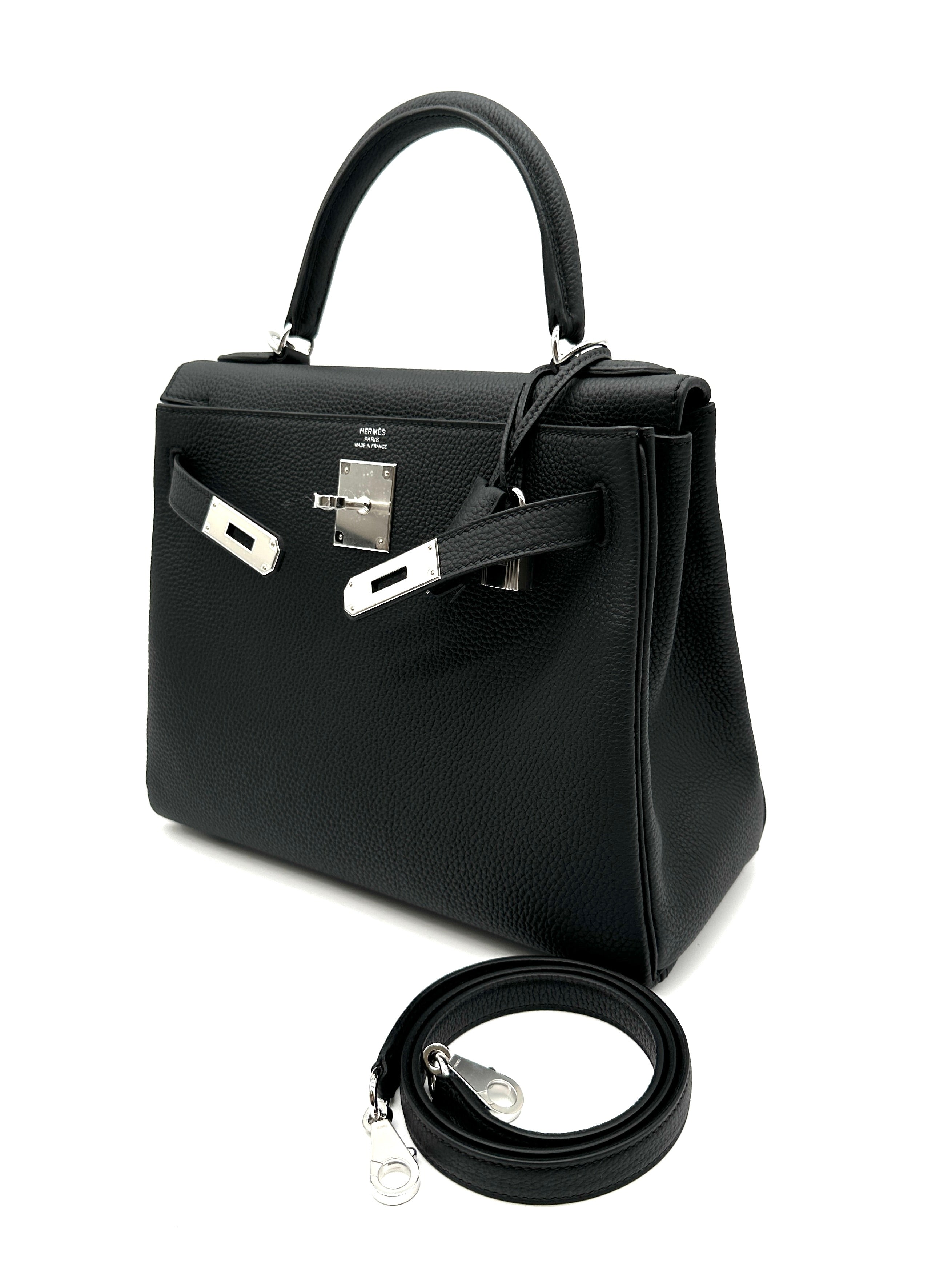 Hermès Kelly 28 Black Togo with Palladium Hardware