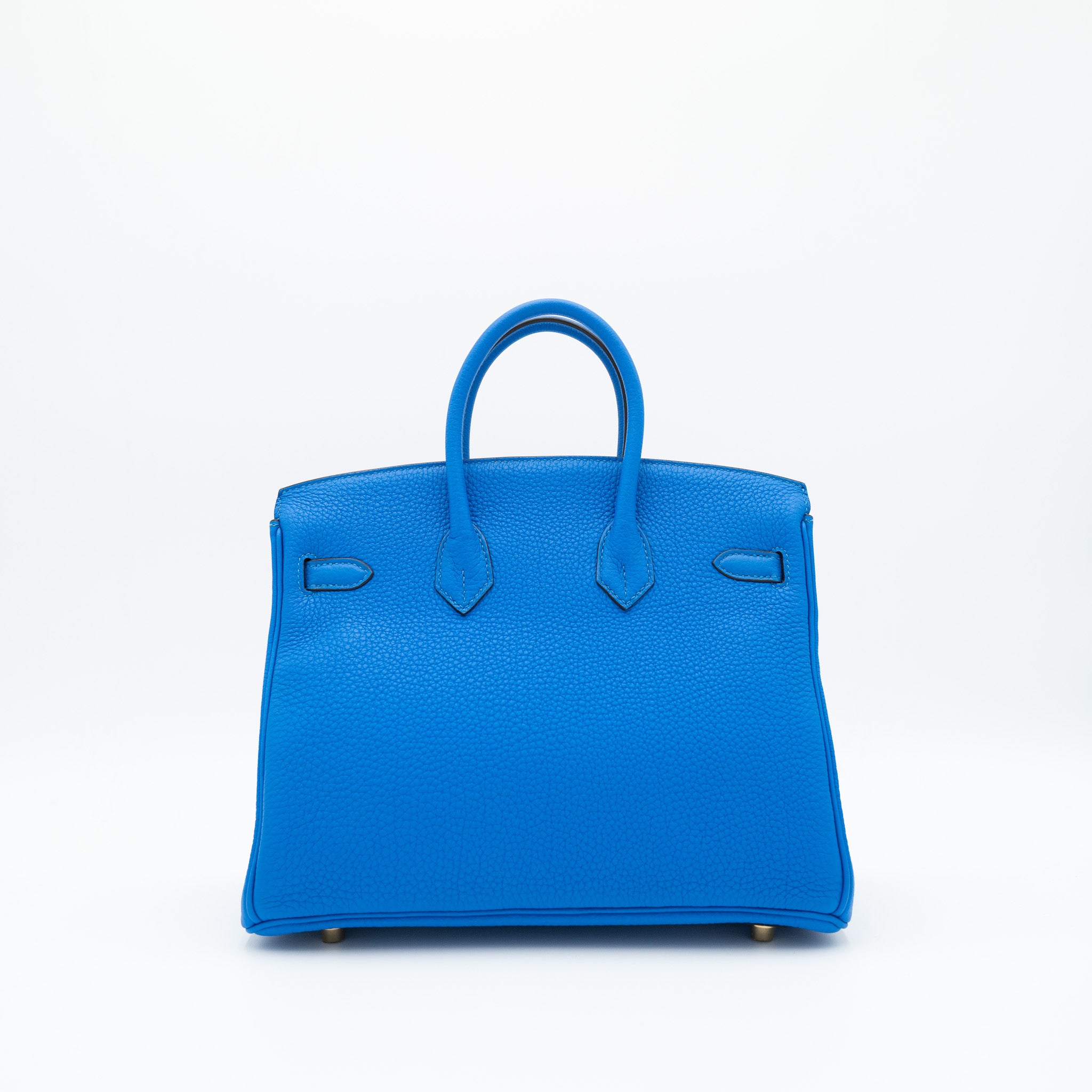 Authentic Hermès Birkin 25 Retourne Bleu Hydra Togo Gold Hardware