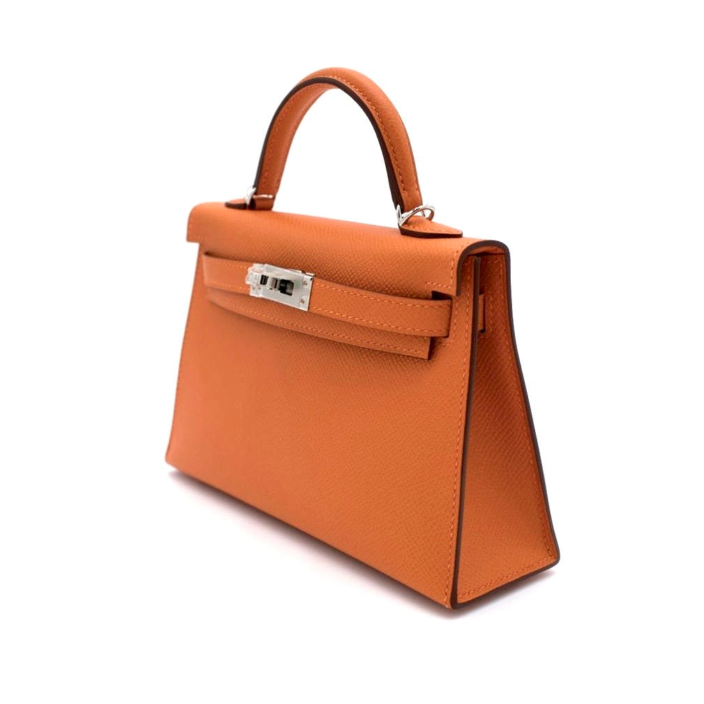 Hermès Mini Kelly II 20 Orange Epsom with Palladium Hardware