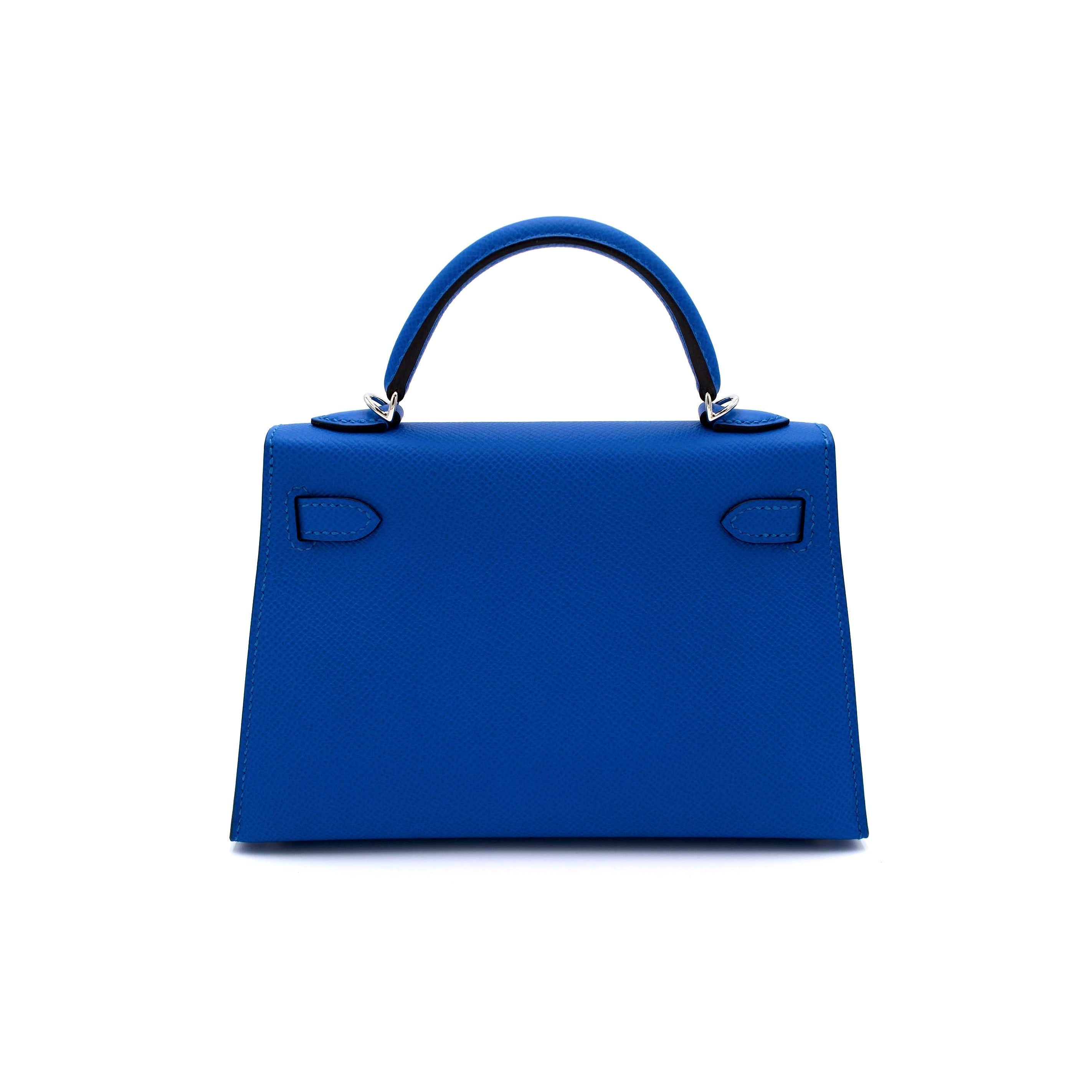 Hermès Mini Kelly II 20 Blue Hydra Epsom with Electrum Hardware