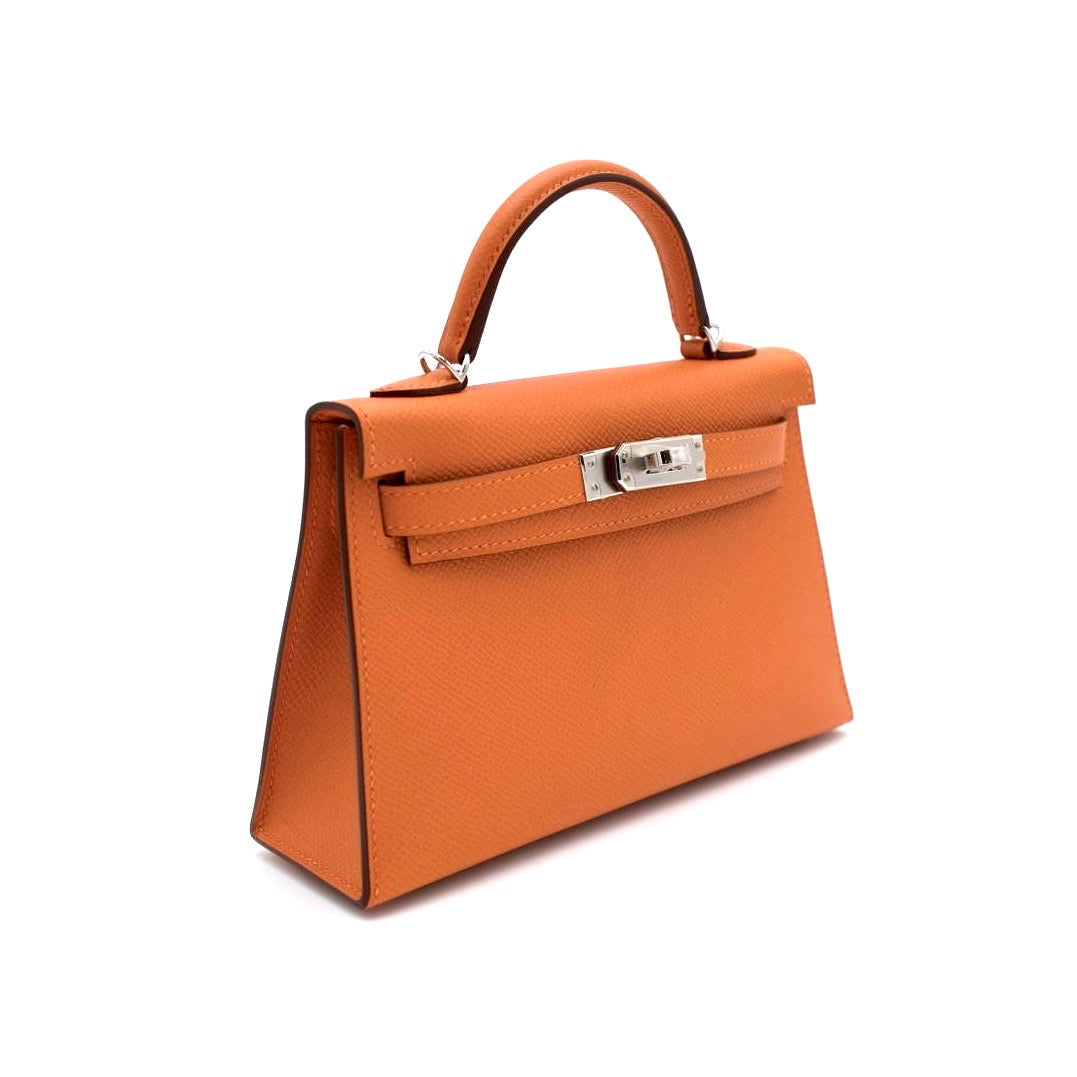 Hermès Mini Kelly II 20 Orange Epsom with Palladium Hardware